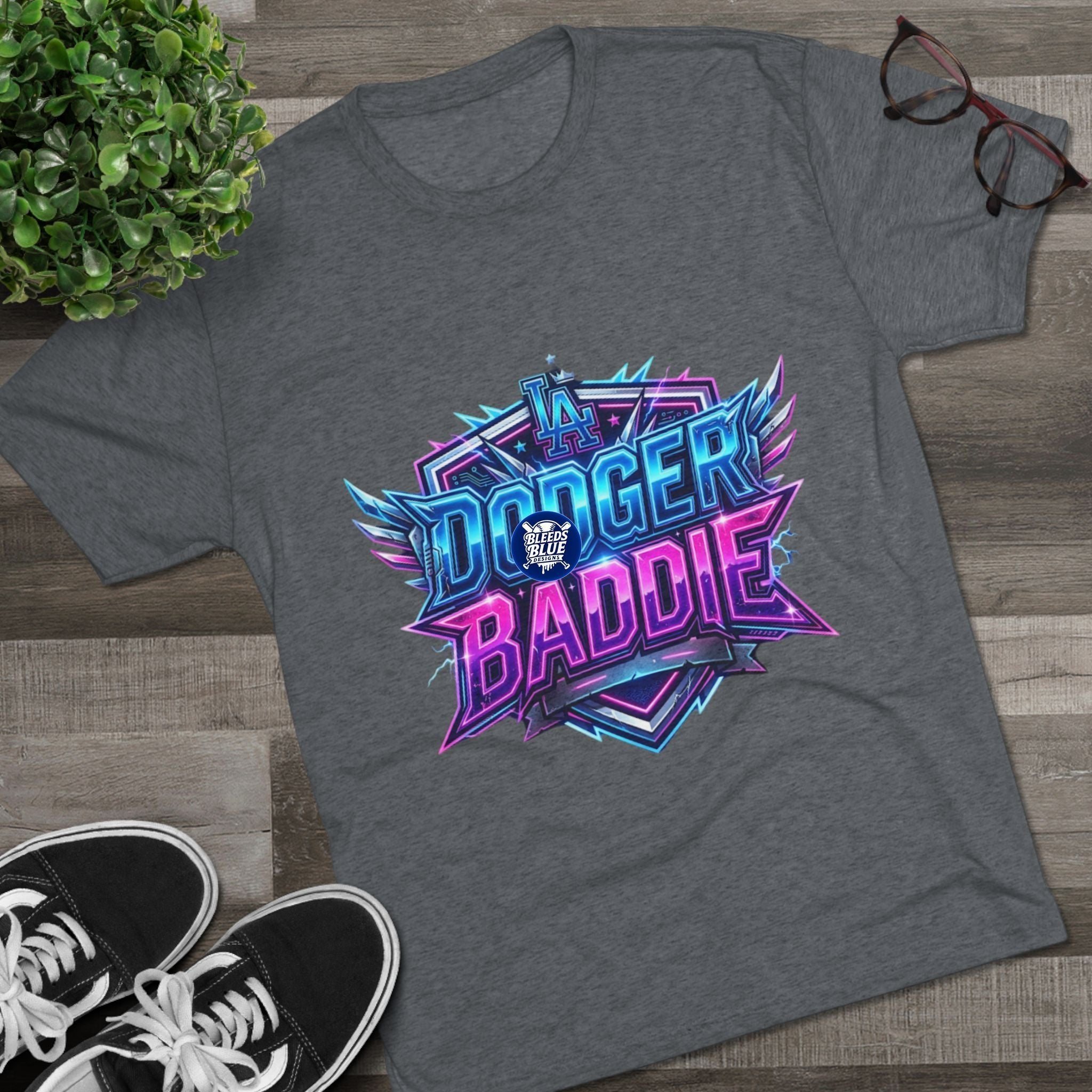 Dodger Baddie Graphic Tee — Retro Neon Gaming Style Shirt