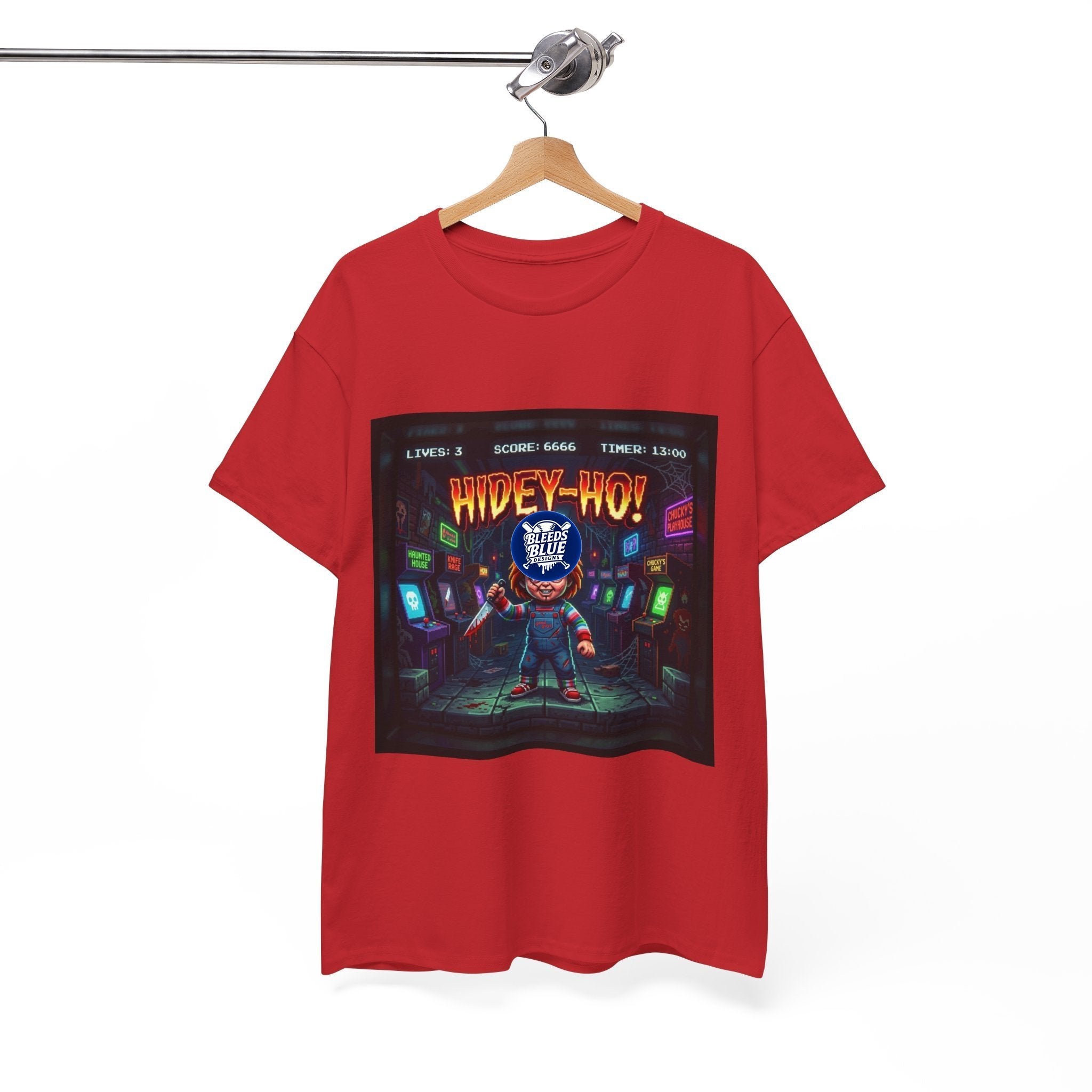 Halloween Hidey-Ho Chucky Retro Arcade Spooky Season T-Shirt