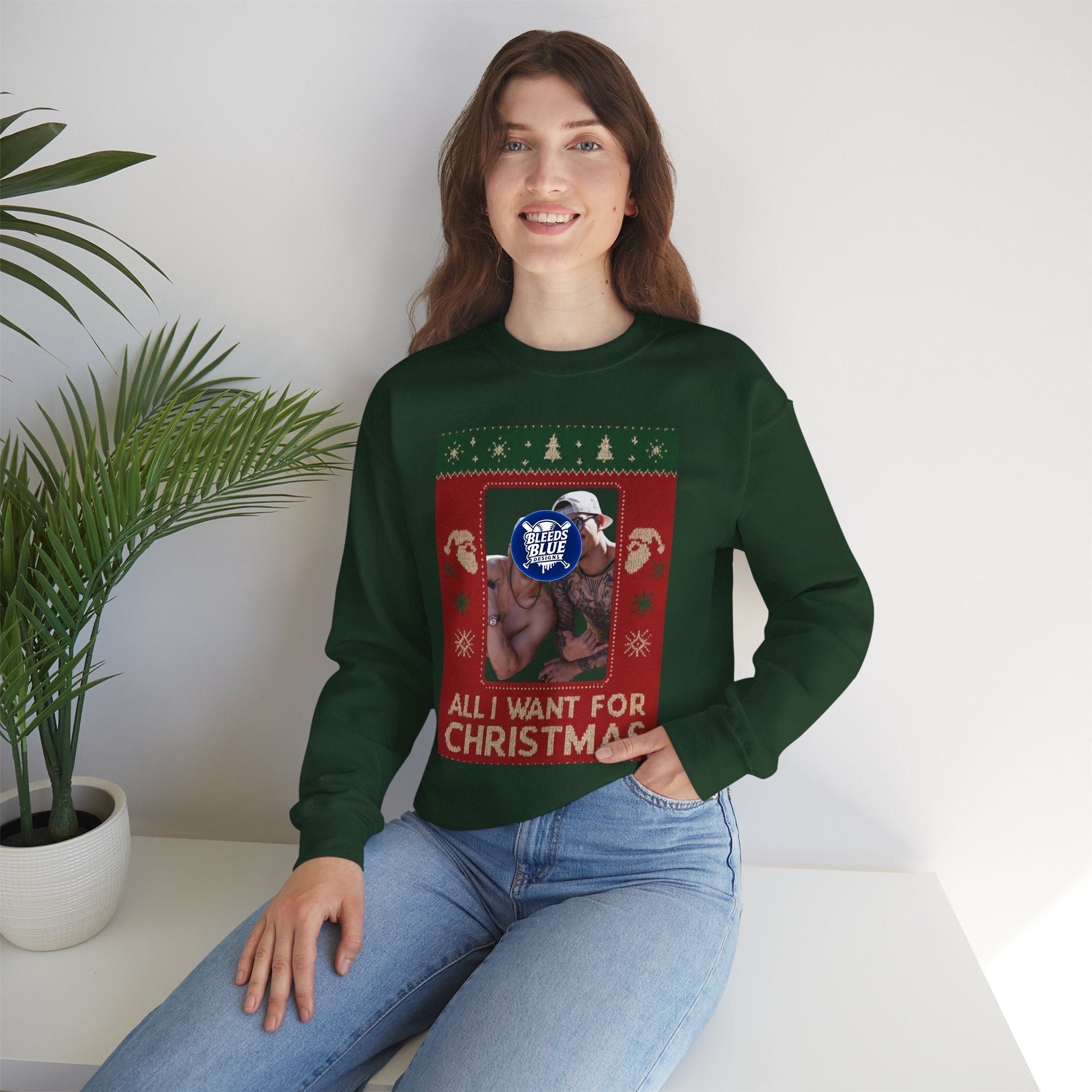 All I Want for Christmas Kike and Banda Sweatshirt - Unisex Crewneck Casual Streetwear