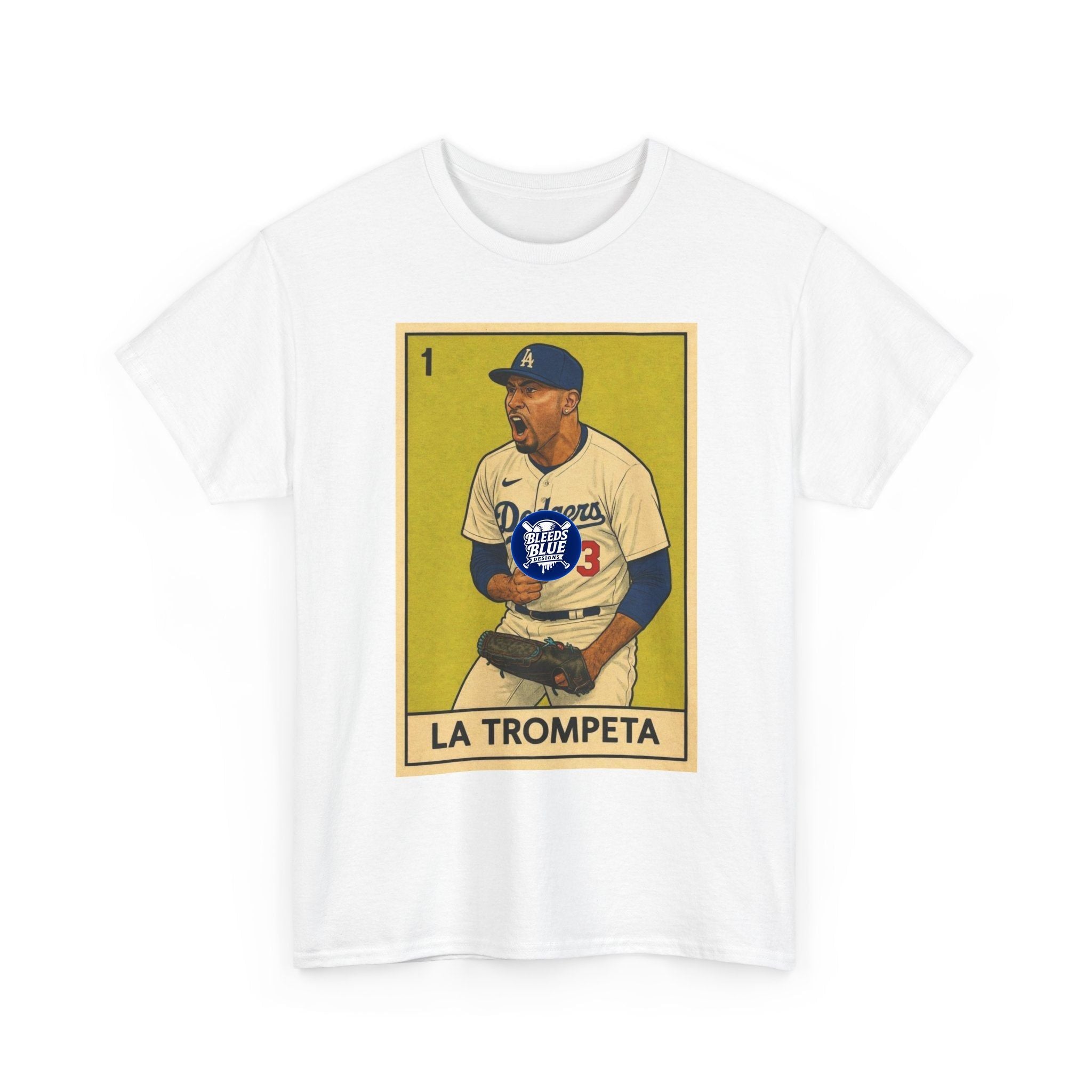 La Trompeta Baseball T-Shirt — Vintage Dodgers Trading Card Design