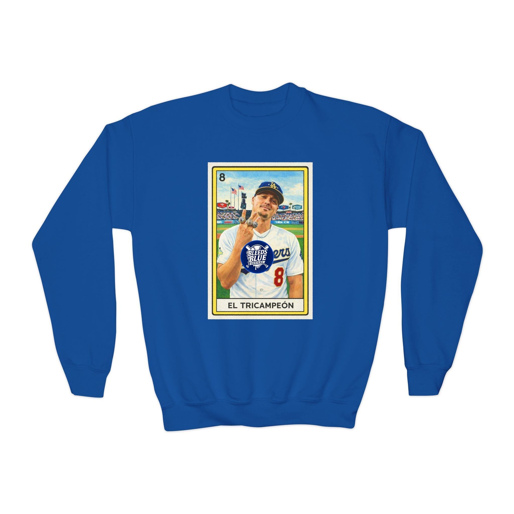 El Tricampeón Loteria Card Kike Team Pride - Youth Crewneck Sweatshirt