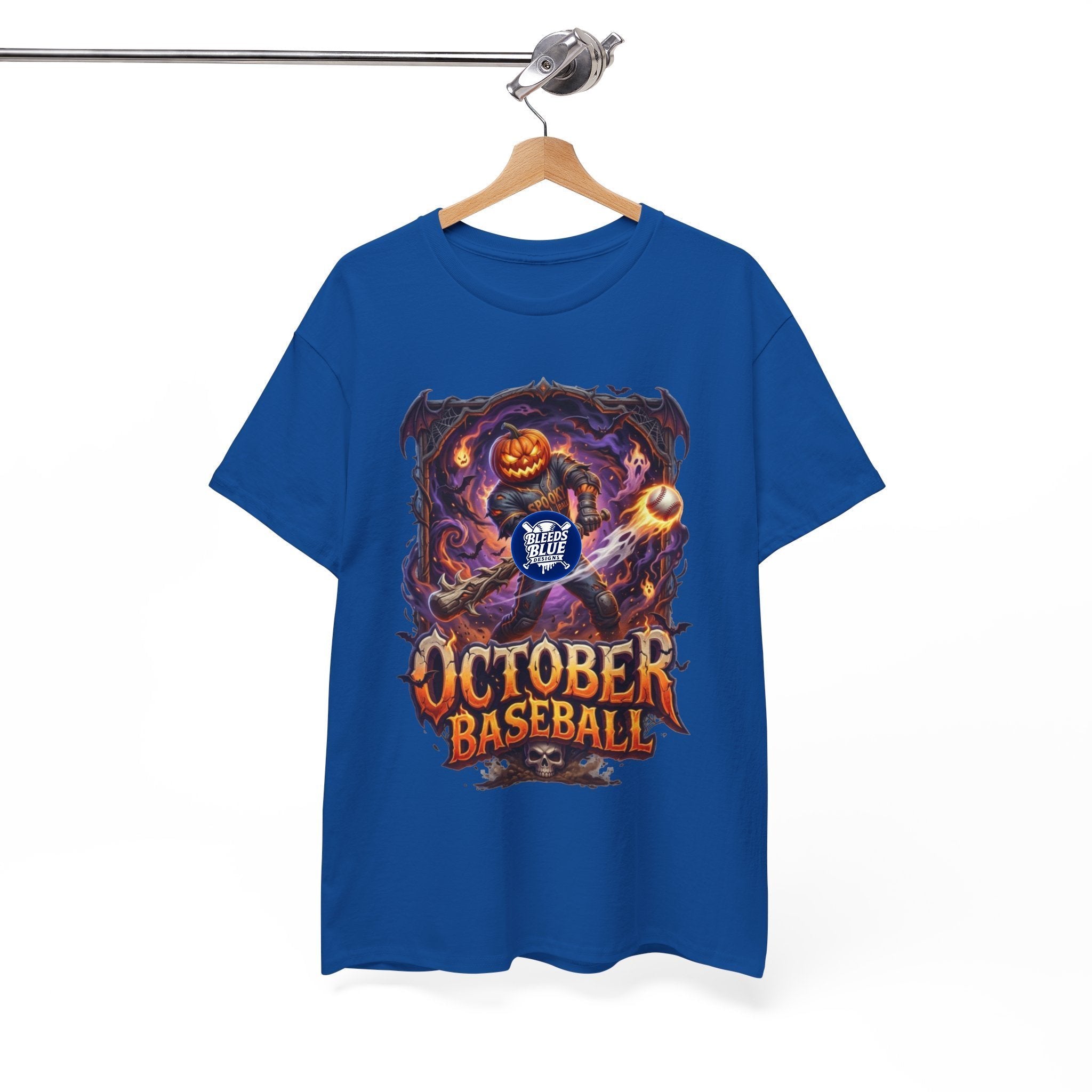 Halloween October Baseball Spooky Season Pumpkinhead T-Shirt