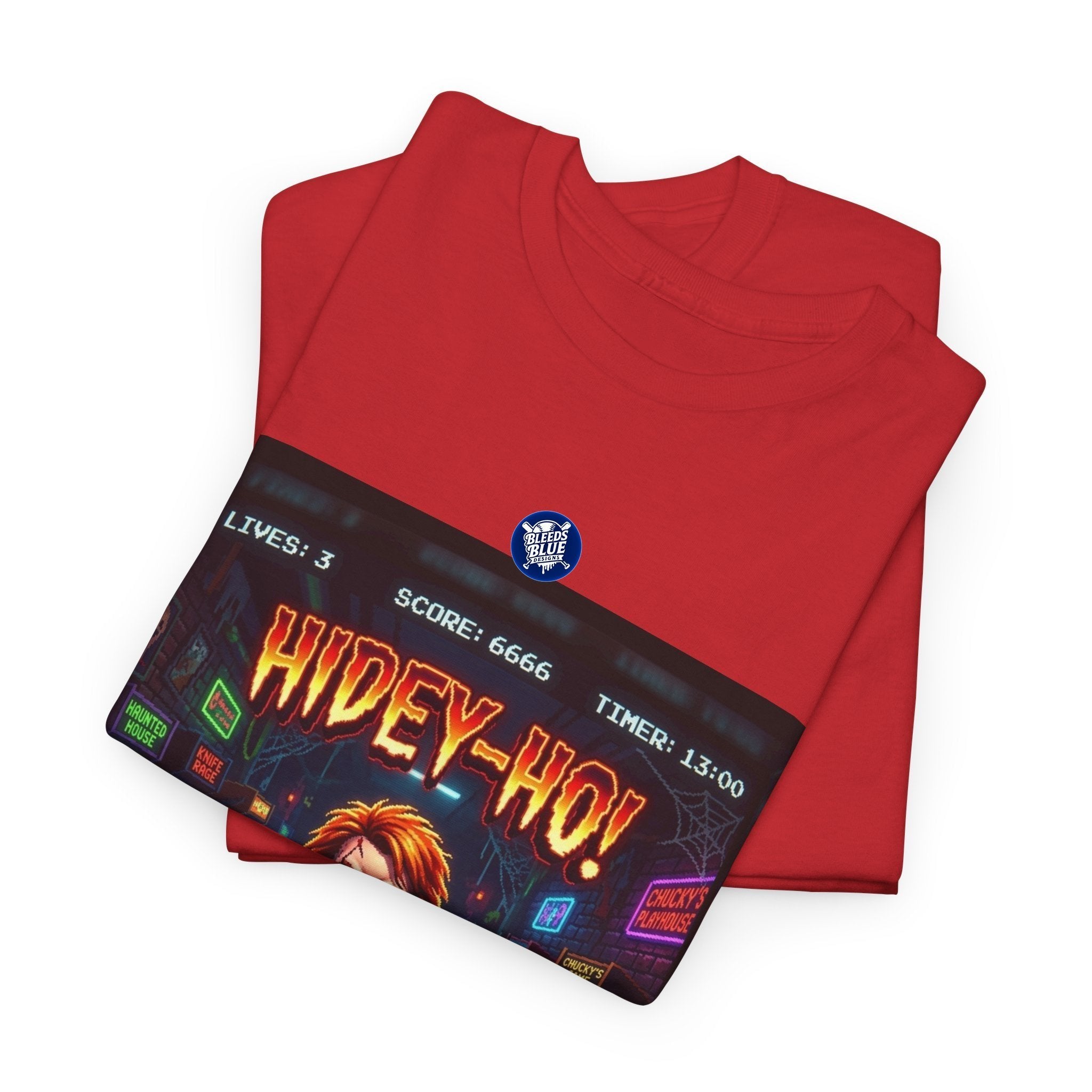 Halloween Hidey-Ho Chucky Retro Arcade Spooky Season T-Shirt