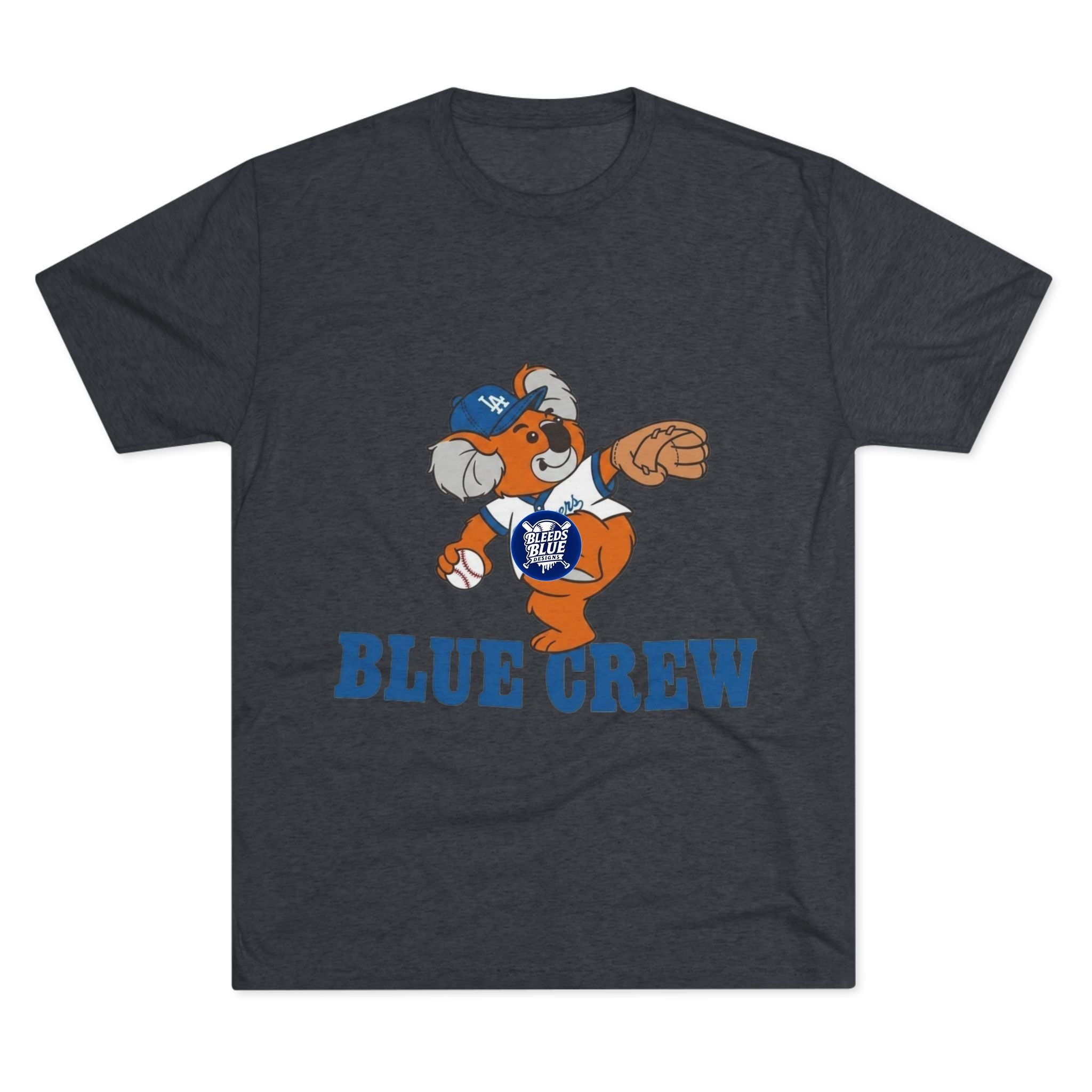 Blue Crew Koala Mascot Tee - Tri-Blend Crew T-Shirt