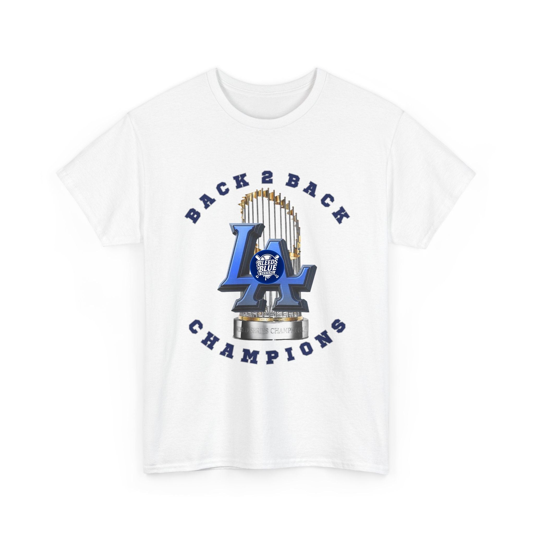 LA Back-to-Back Champions T-Shirt — Baseball World Series Trophy Tee