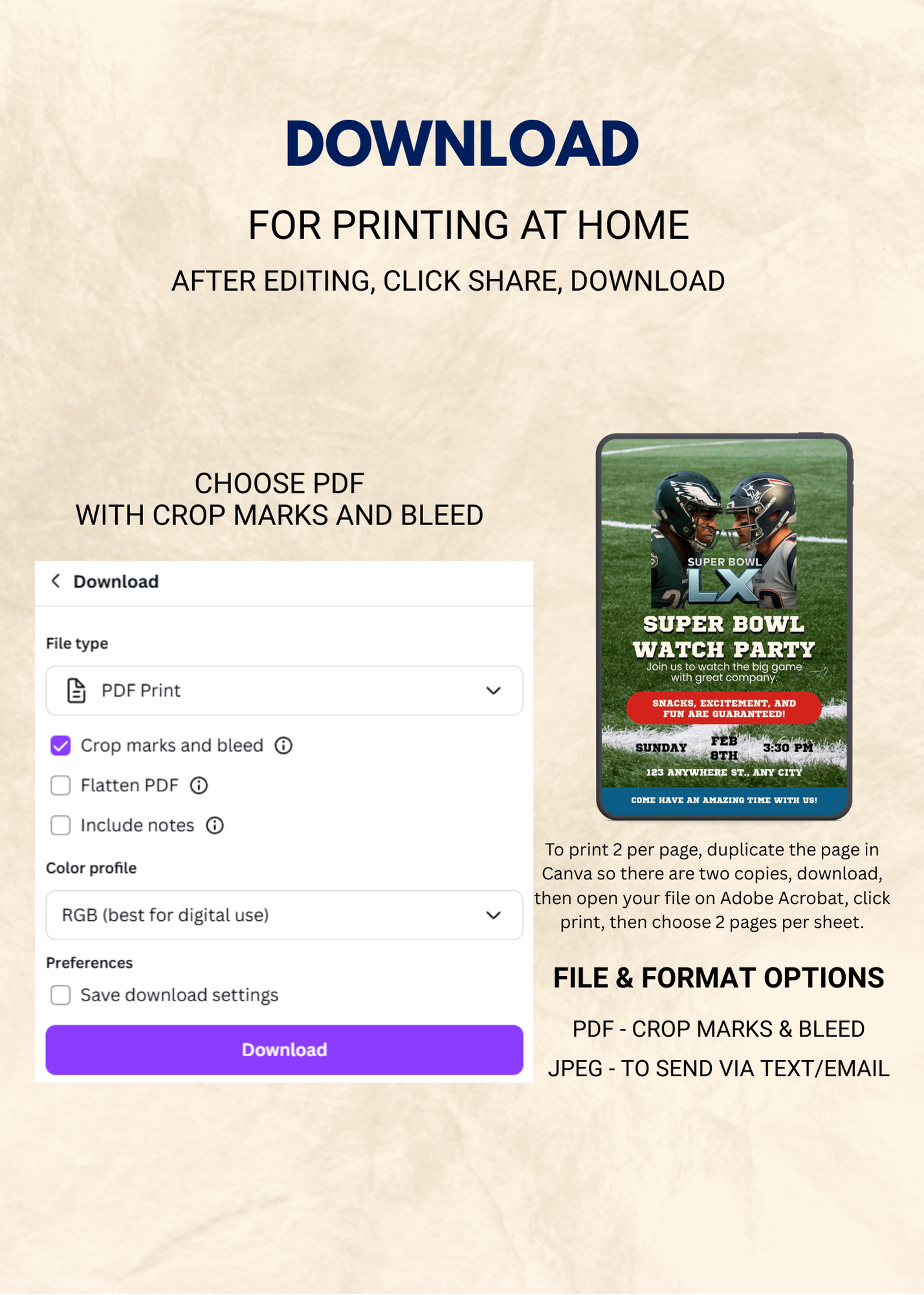 Watch Party Editable Invitation (Portrait)