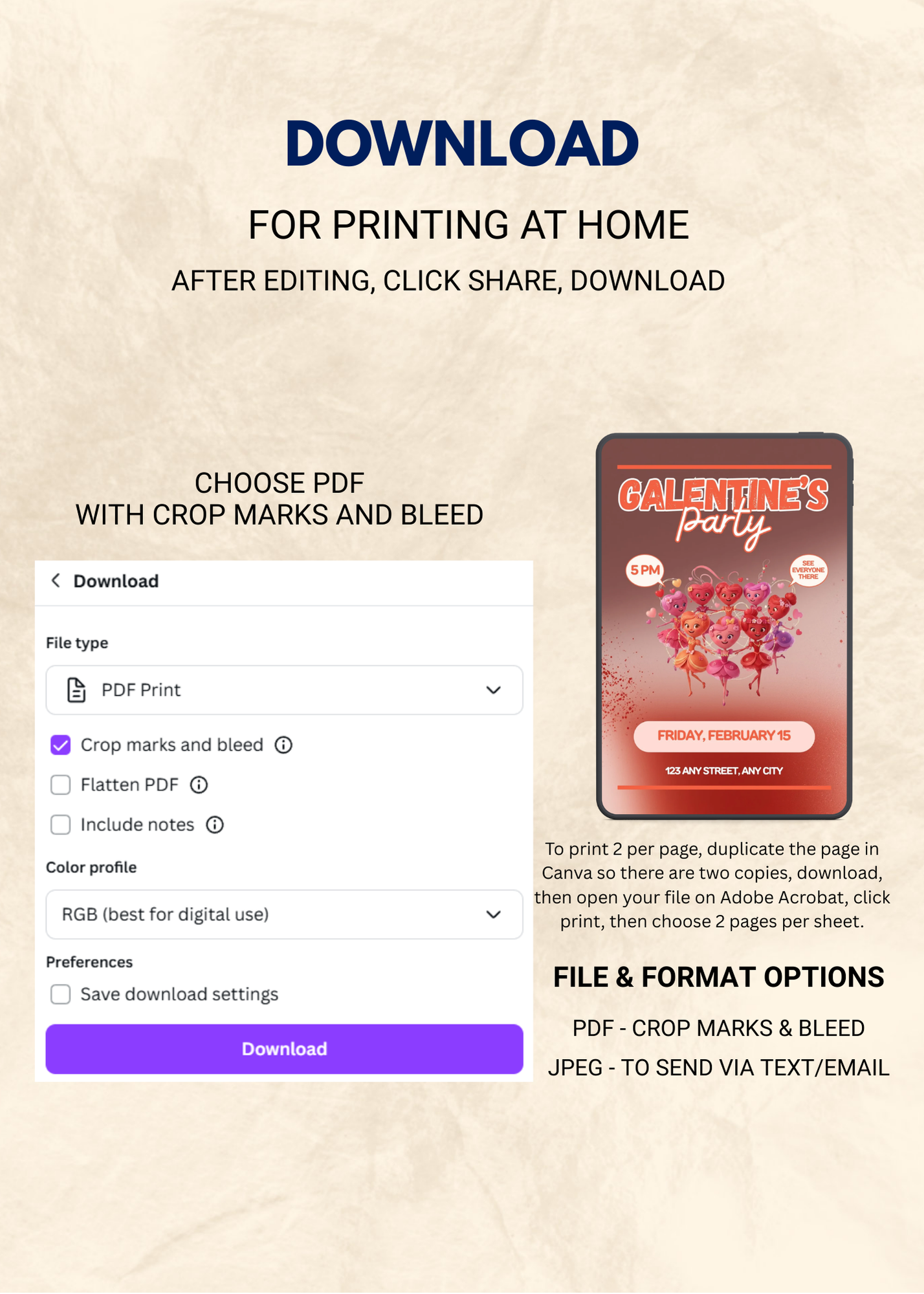 Galentine Editable Invitation (Portrait)