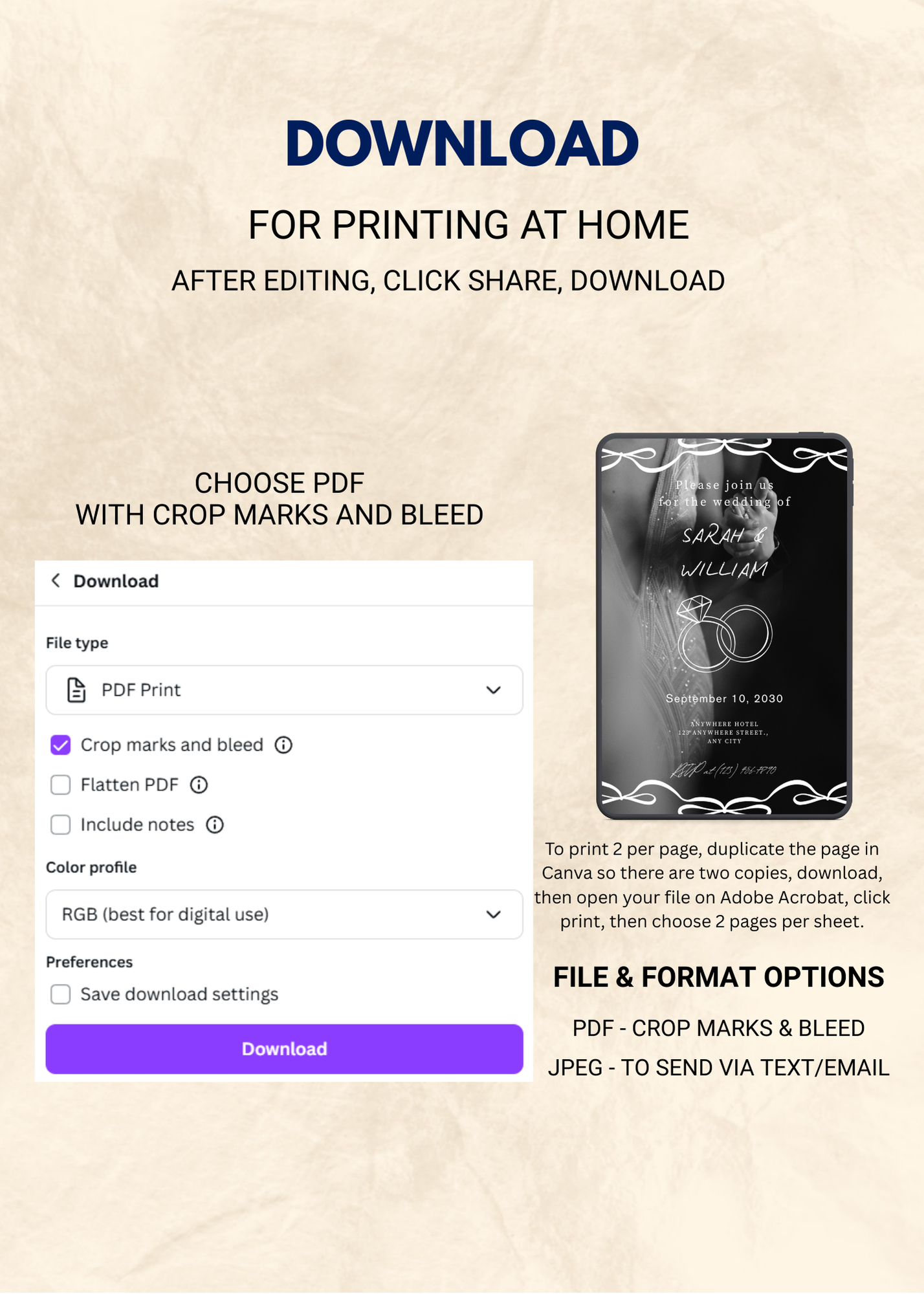 Wedding Editable Invitation (Portrait)