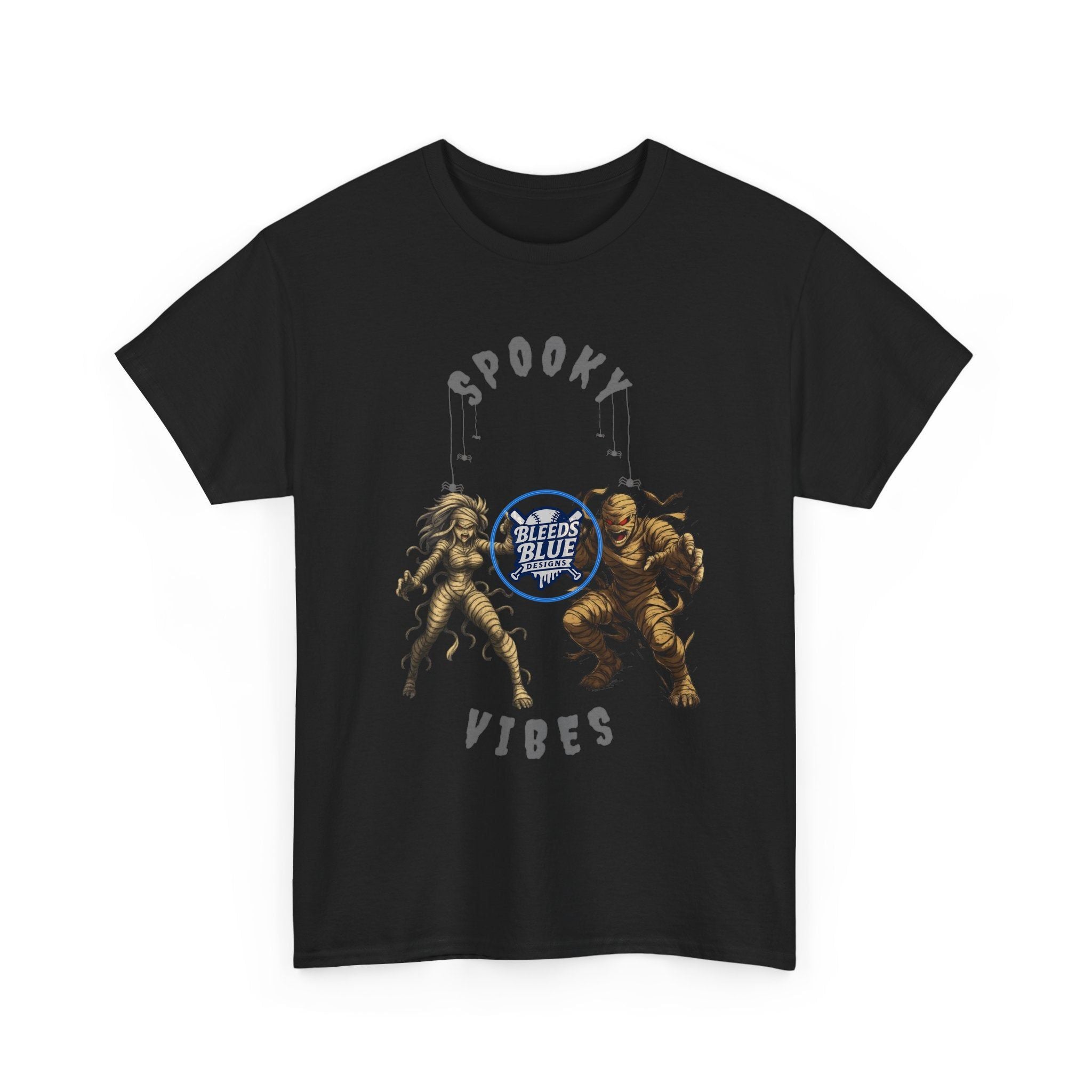 Halloween Spooky Mummy Couple Vibes Anime Tee Shirt - Unisex Heavy Cotton Casual Fit