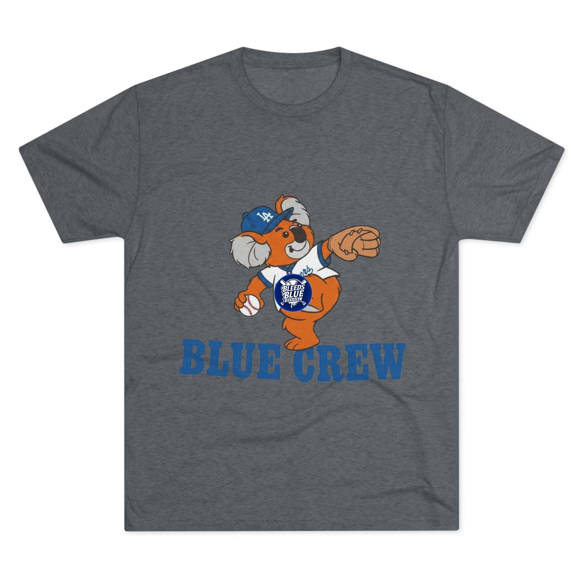 Blue Crew Koala Mascot Tee - Tri-Blend Crew T-Shirt