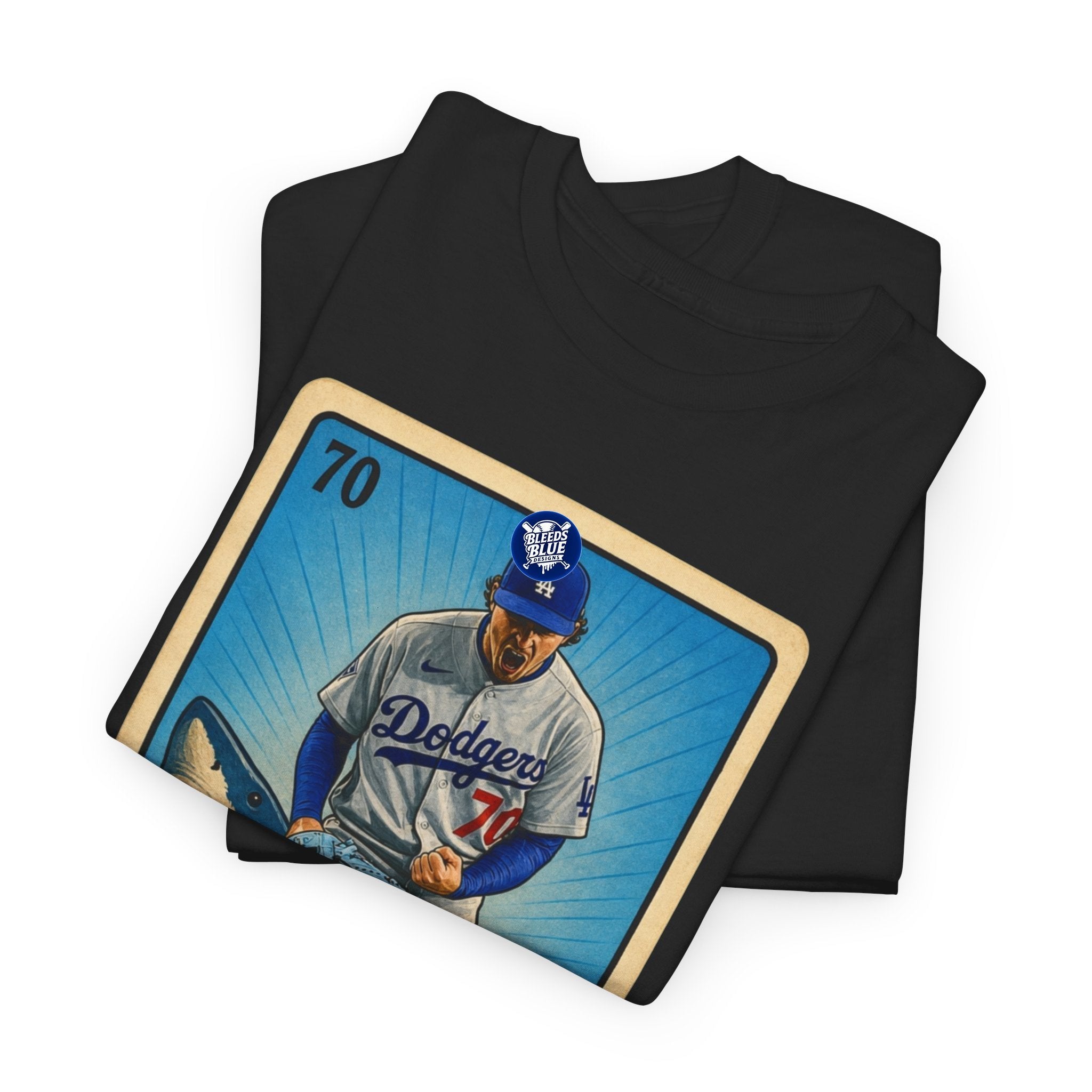 Baseball Shark 'El Tiburón' Tee – Vintage Lotería Style Baseball T-Shirt