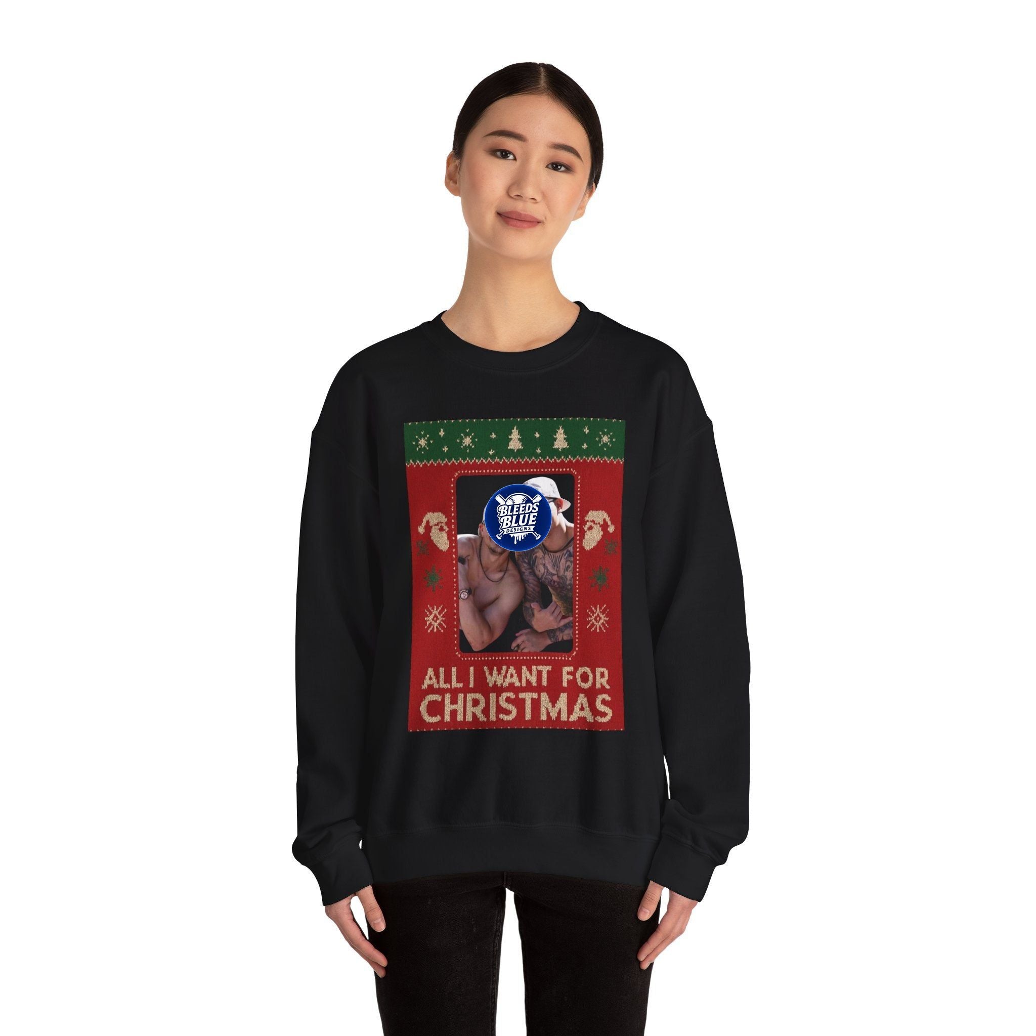 All I Want for Christmas Kike and Banda Sweatshirt - Unisex Crewneck Casual Streetwear