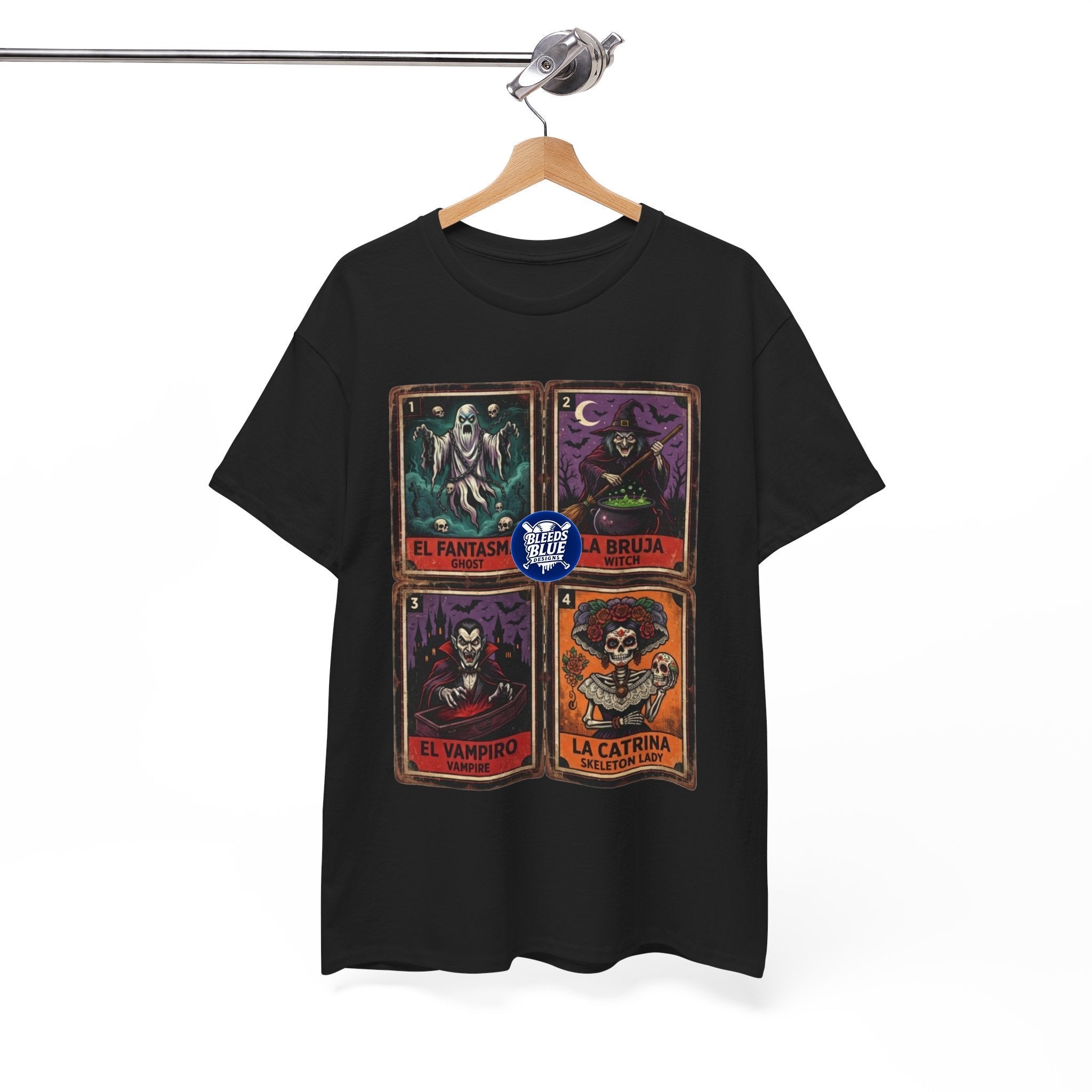 Lotería El Fantasma, La Bruja, El Vampiro, La Catrina Horror Cards Tee