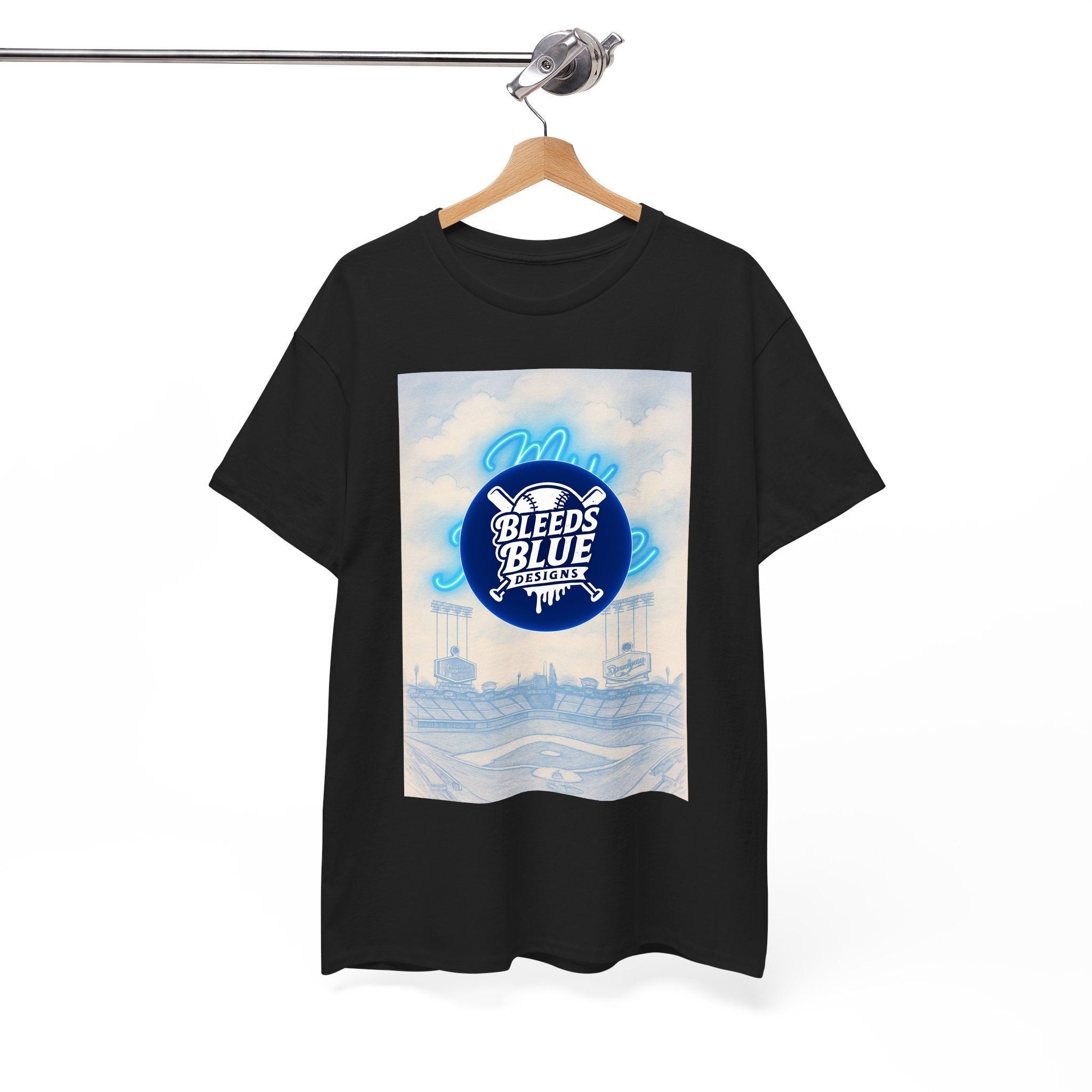 My Home Dodgers Stadium Sketch Tee Shirt - Unisex Heavy Cotton Casual Fit