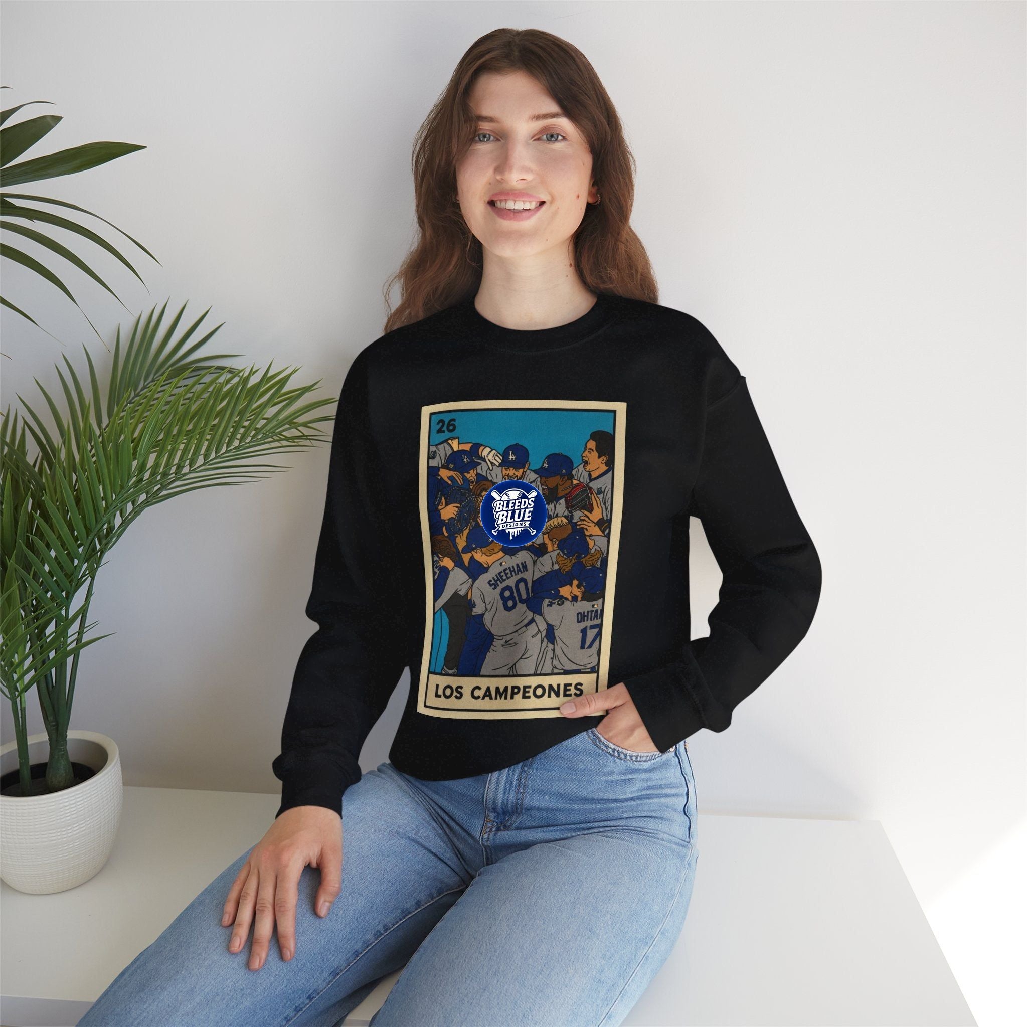 Dodgers "Los Campeones" Loteria Card Sweatshirt - Unisex Crewneck Casual Streetwear