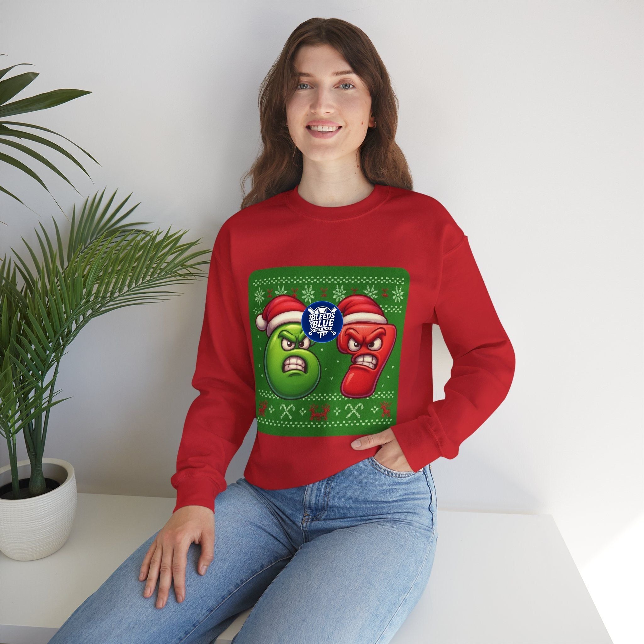 Holiday Ugly Christmas Angry 67 Sweatshirt - Unisex Crewneck Casual Streetwear