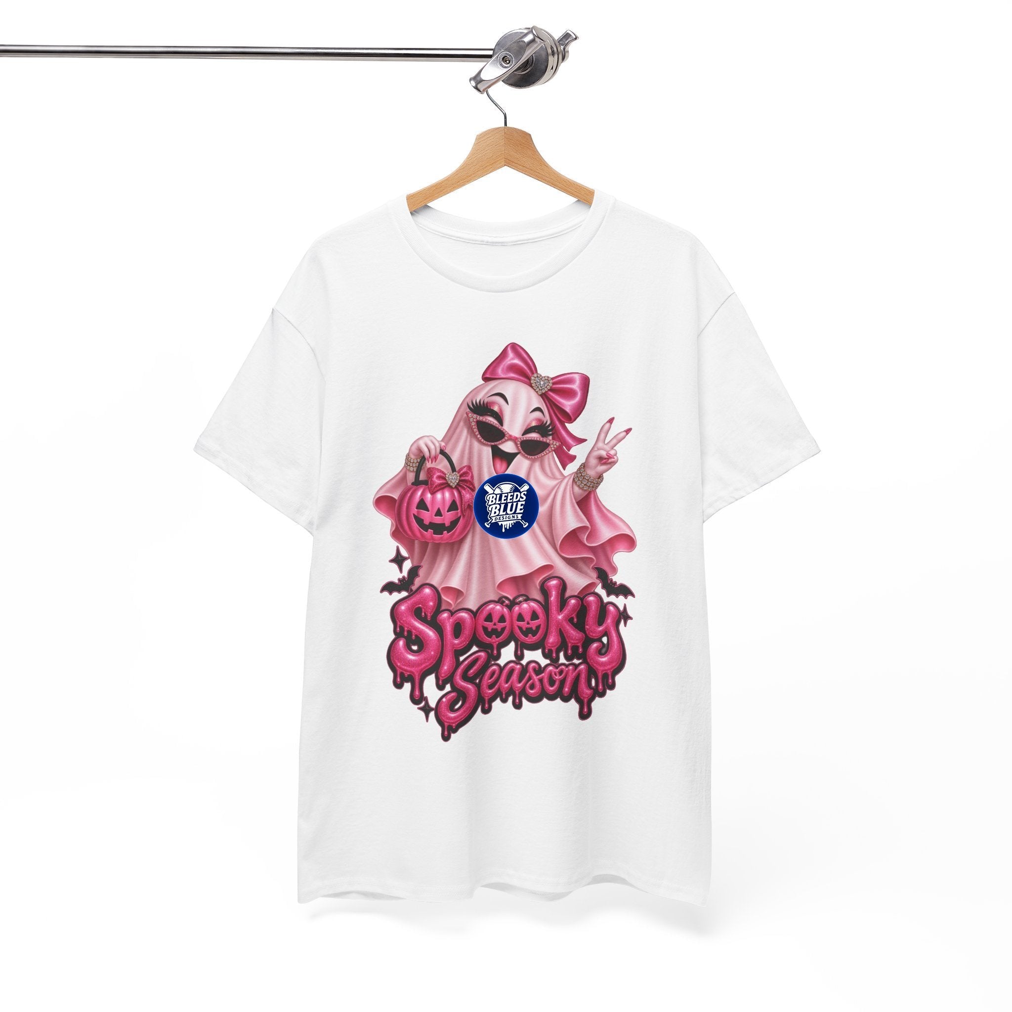 Spooky Season Cute Pink Bougie Ghost T-Shirt