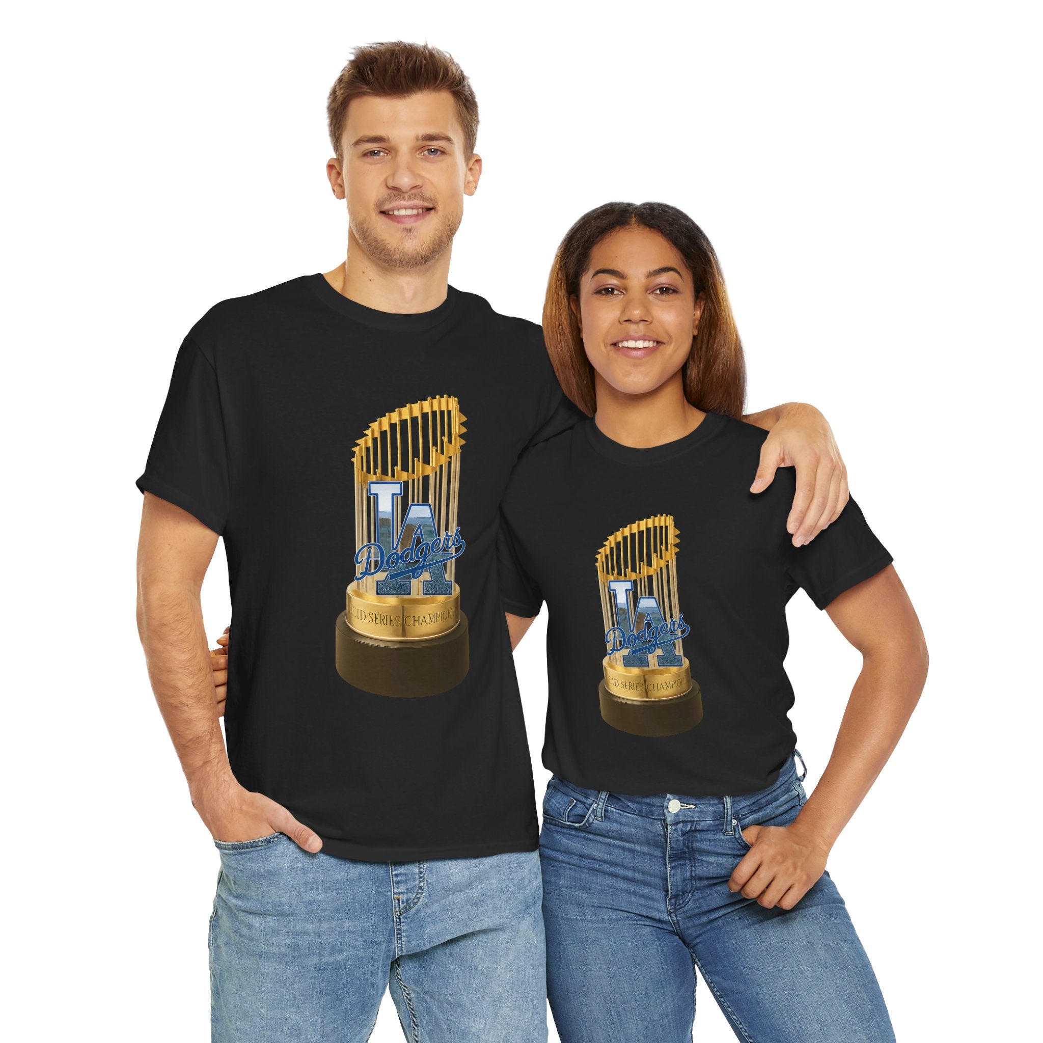 Trophy Los Angeles Logo Tee Shirt -  Unisex Heavy Cotton Tee Casual Fit