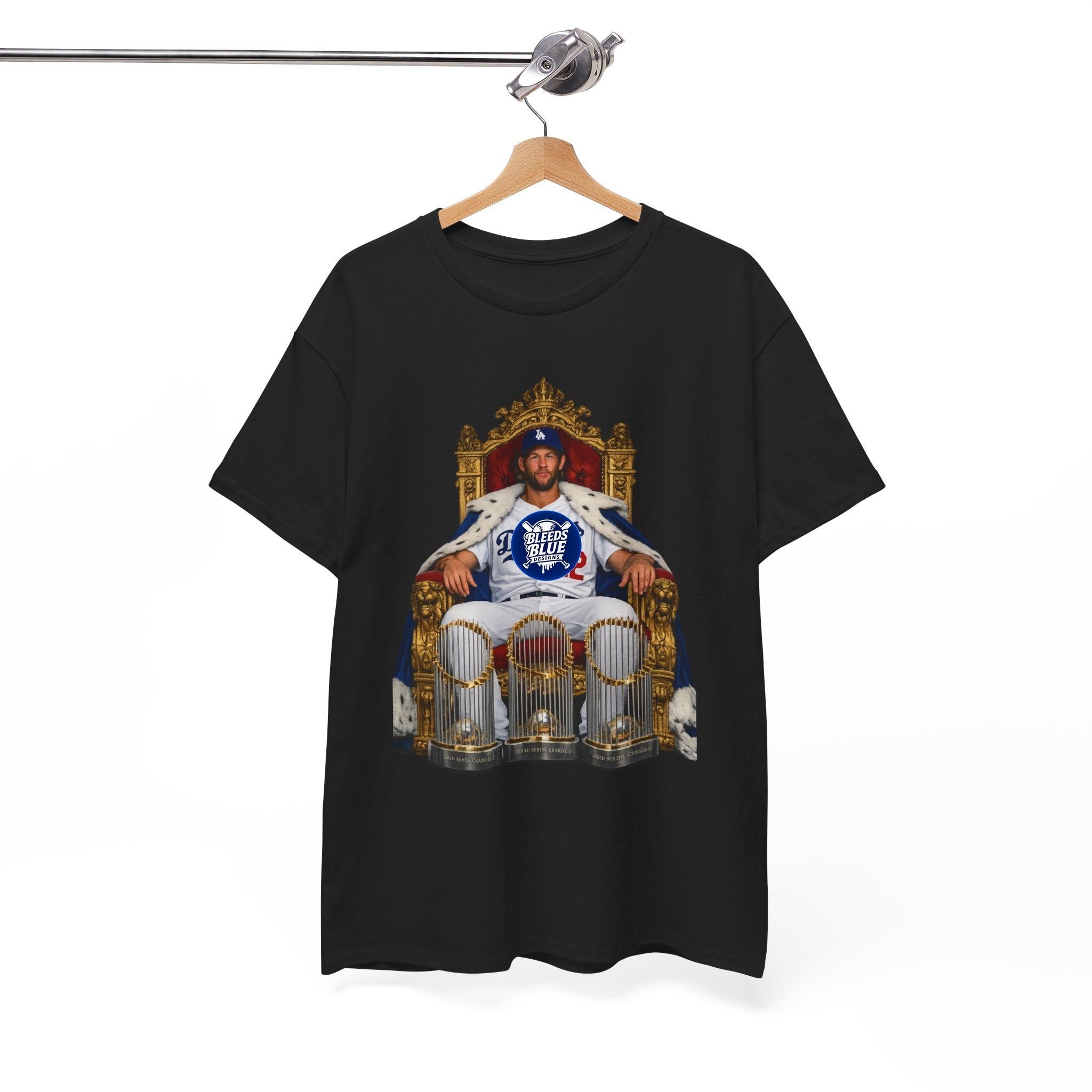 Kershaw Baseball Throne T-Shirt — Player on Throne Graphic Tee