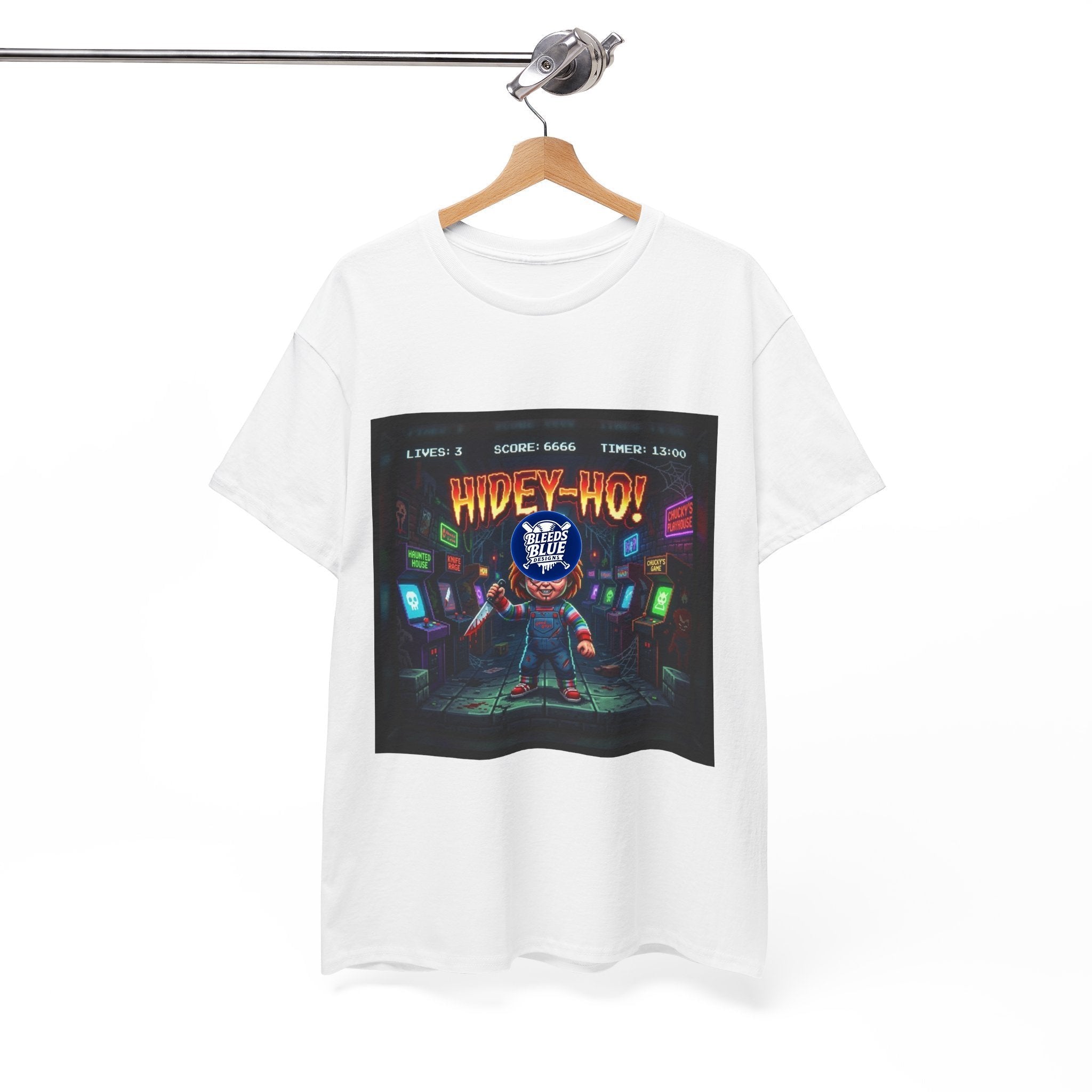 Halloween Hidey-Ho Chucky Retro Arcade Spooky Season T-Shirt