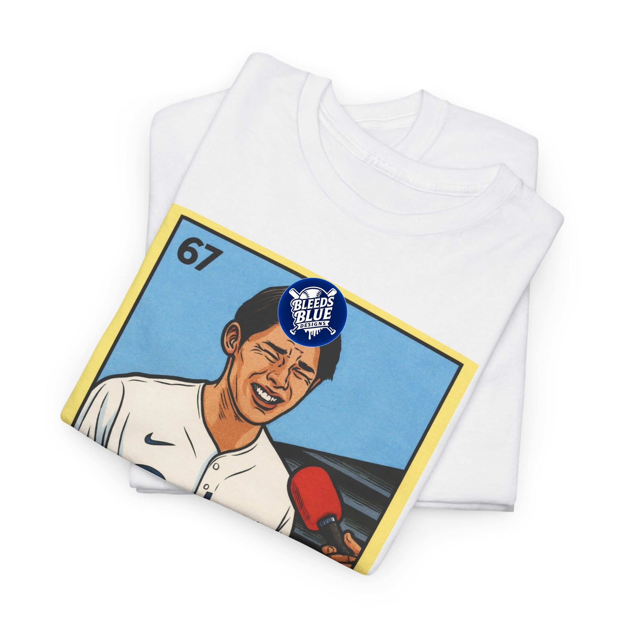Roki Sasaki El Seis Siete Retro Lotería Baseball Tee — Vintage Player Card Design