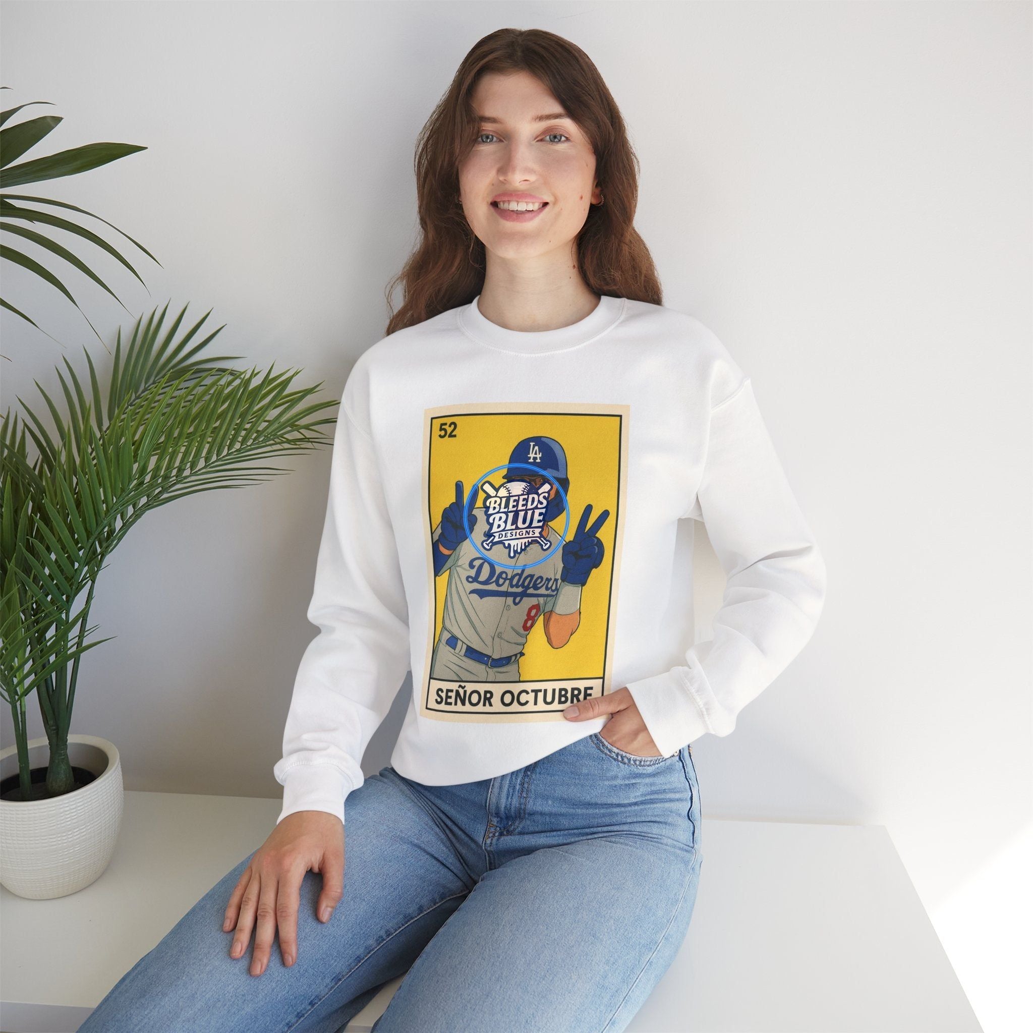 Dodgers Kike Senor Octubre Loteria Card Tee Sweatshirt - Unisex Crewneck Casual Streetwear