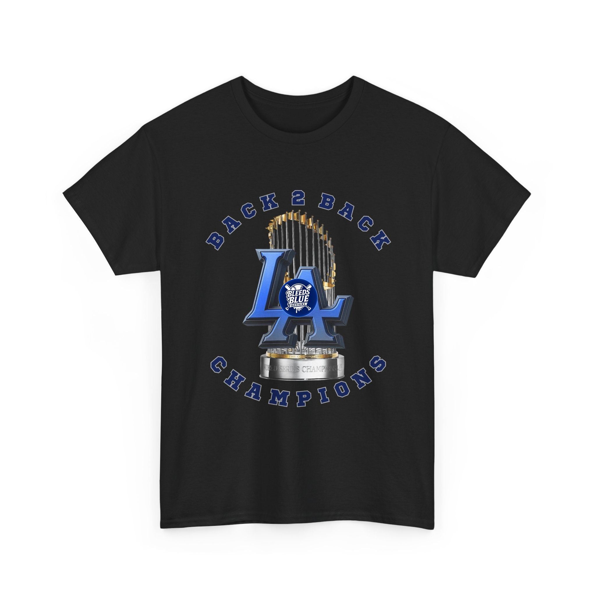 LA Back-to-Back Champions T-Shirt — Baseball World Series Trophy Tee