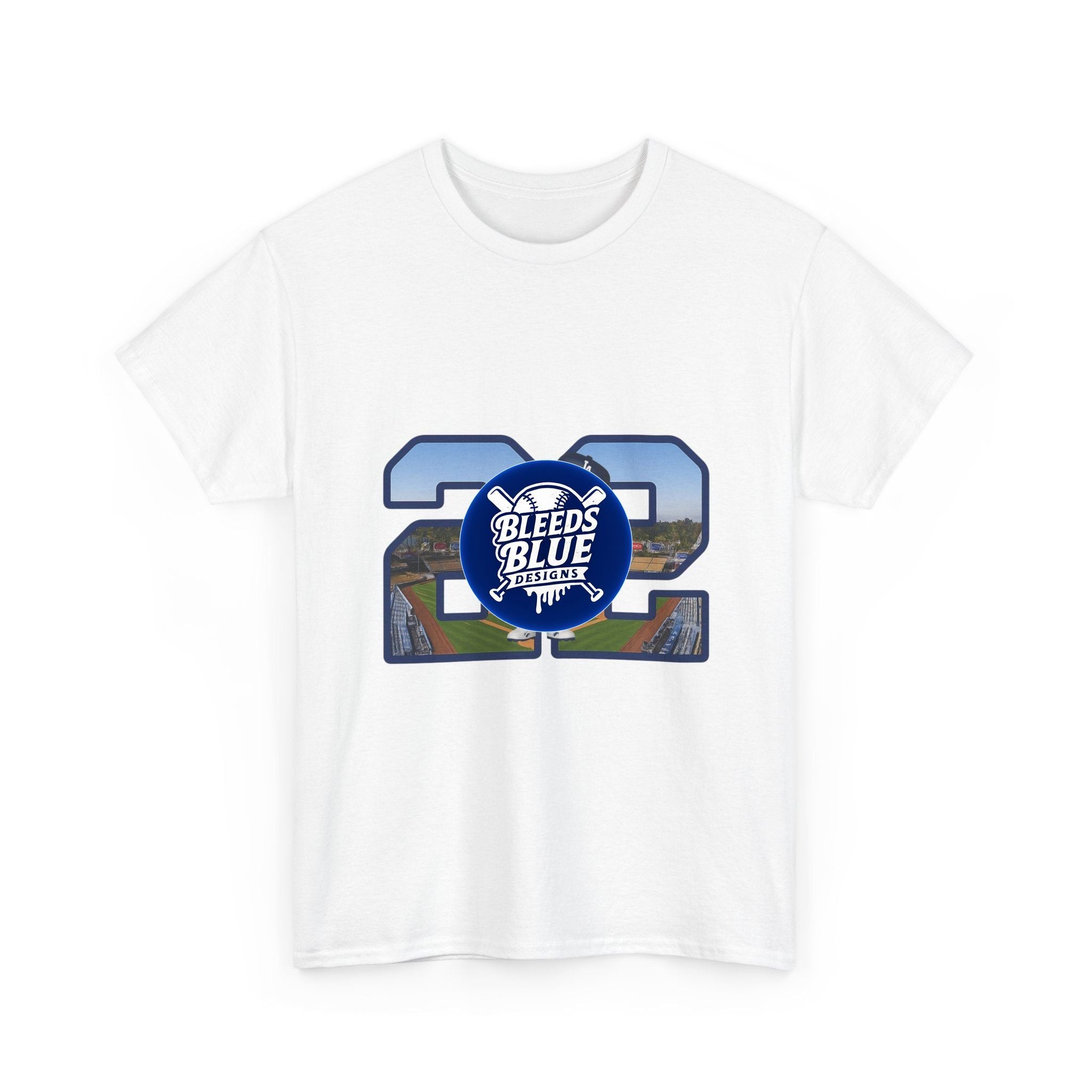 Kershaw Number 22 with a Funko Style Figurine Tee Shirt - Unisex Heavy Cotton Casual Fit