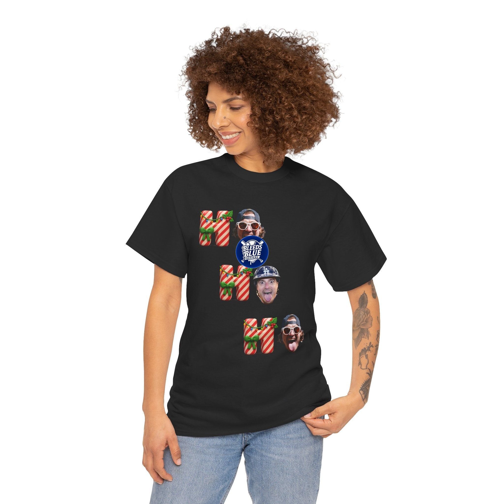 Holiday Kike Ho Ho Ho Tee Shirt - Unisex Heavy Cotton Casual Fit