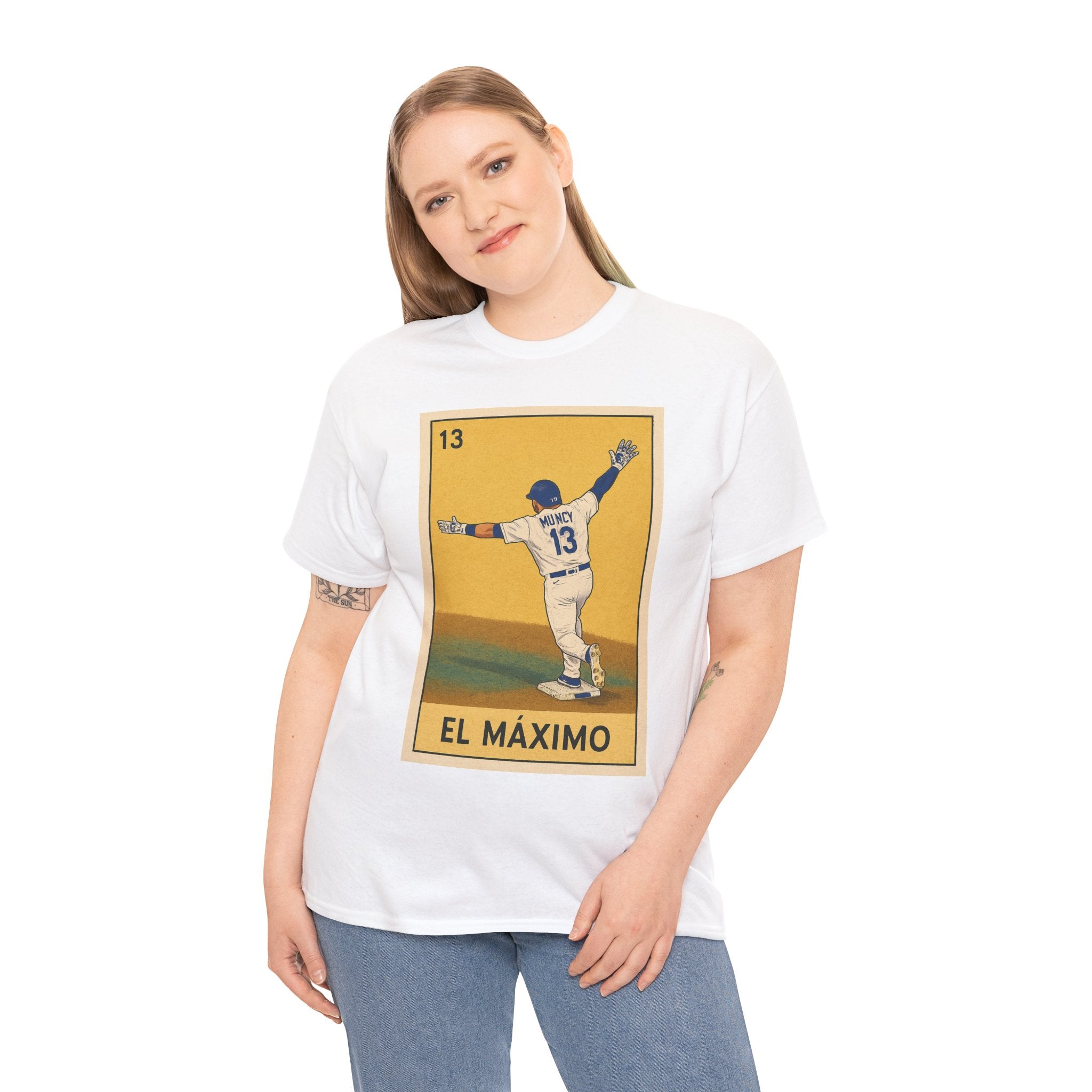 Muncy El Maximo Loteria Card Tee Shirt - Unisex Heavy Cotton Tee Casual Fit