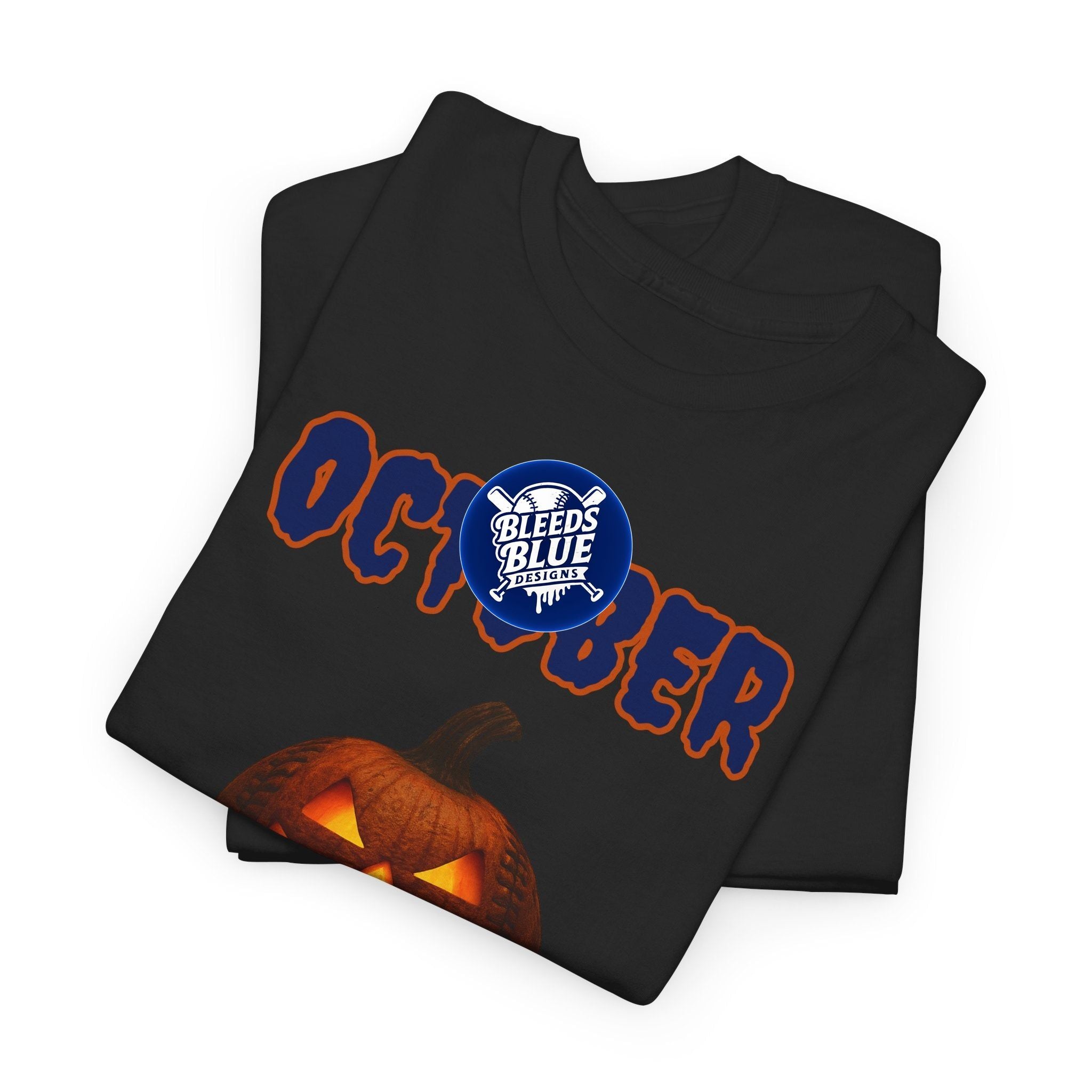 Spooky Season October Dodgers Baseball Tee Shirt - Unisex Heavy Cotton Casual Fit