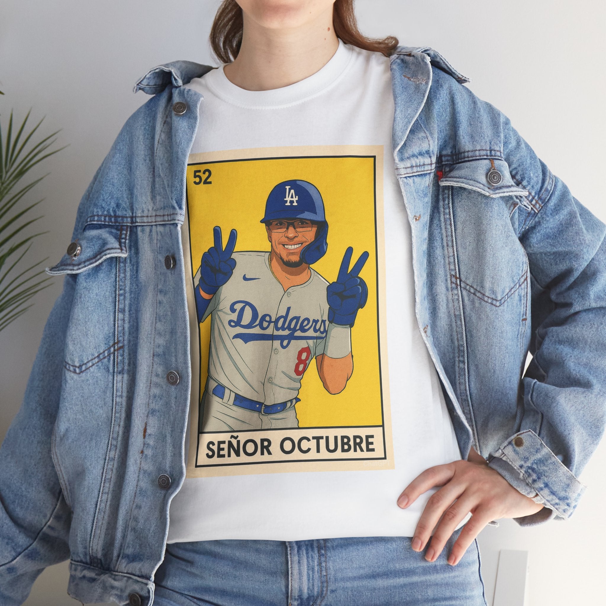 Kike Senor Octubre Loteria Card Tee Shirt - Unisex Heavy Cotton Tee