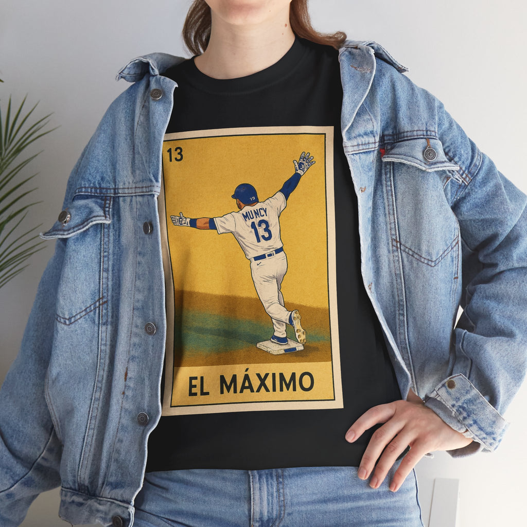 Muncy El Maximo Loteria Card Tee Shirt - Unisex Heavy Cotton Tee Casual Fit