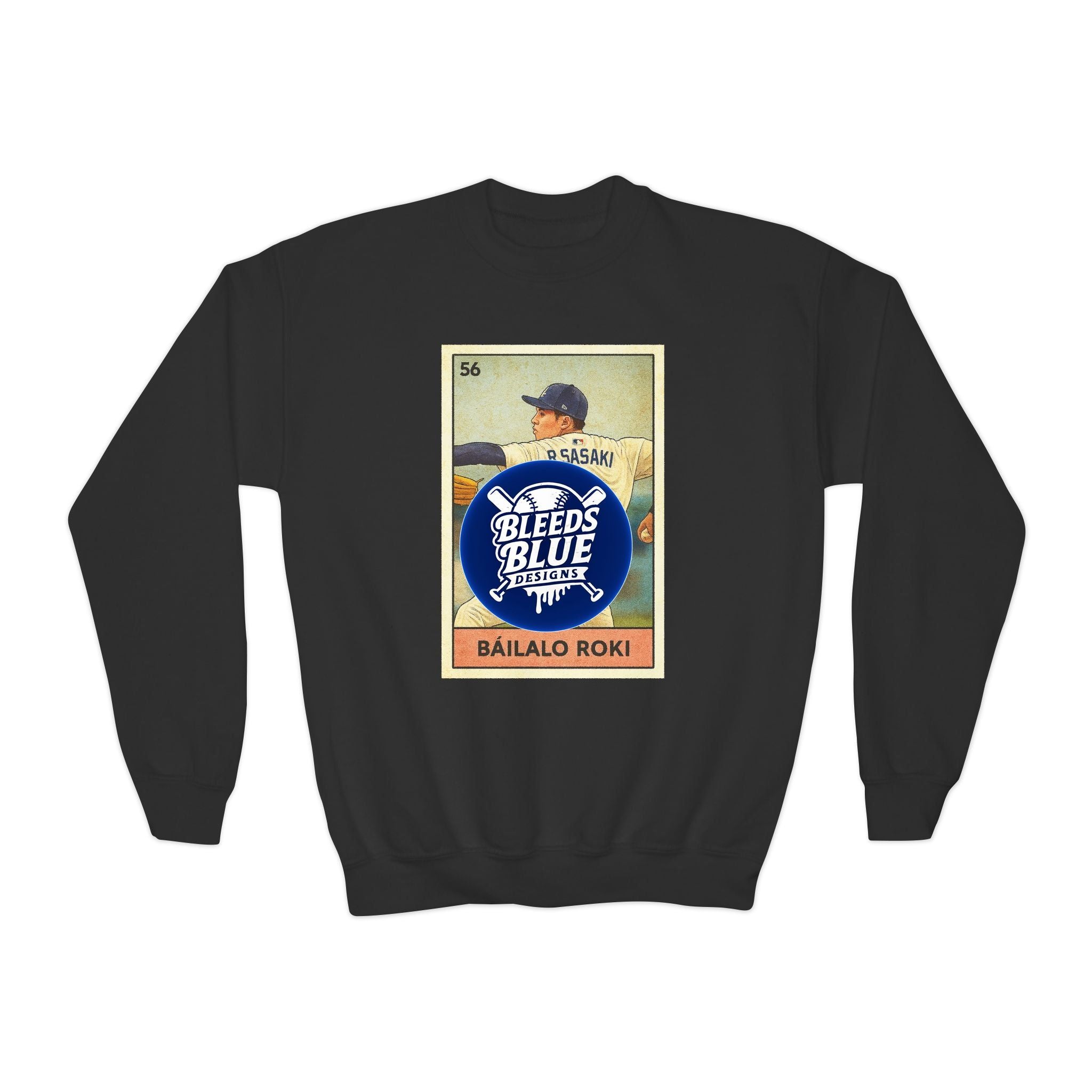 Sasaki Bailalo Roki Loteria Card Kids Sweatshirt - Unisex Crewneck Casual Streetwear