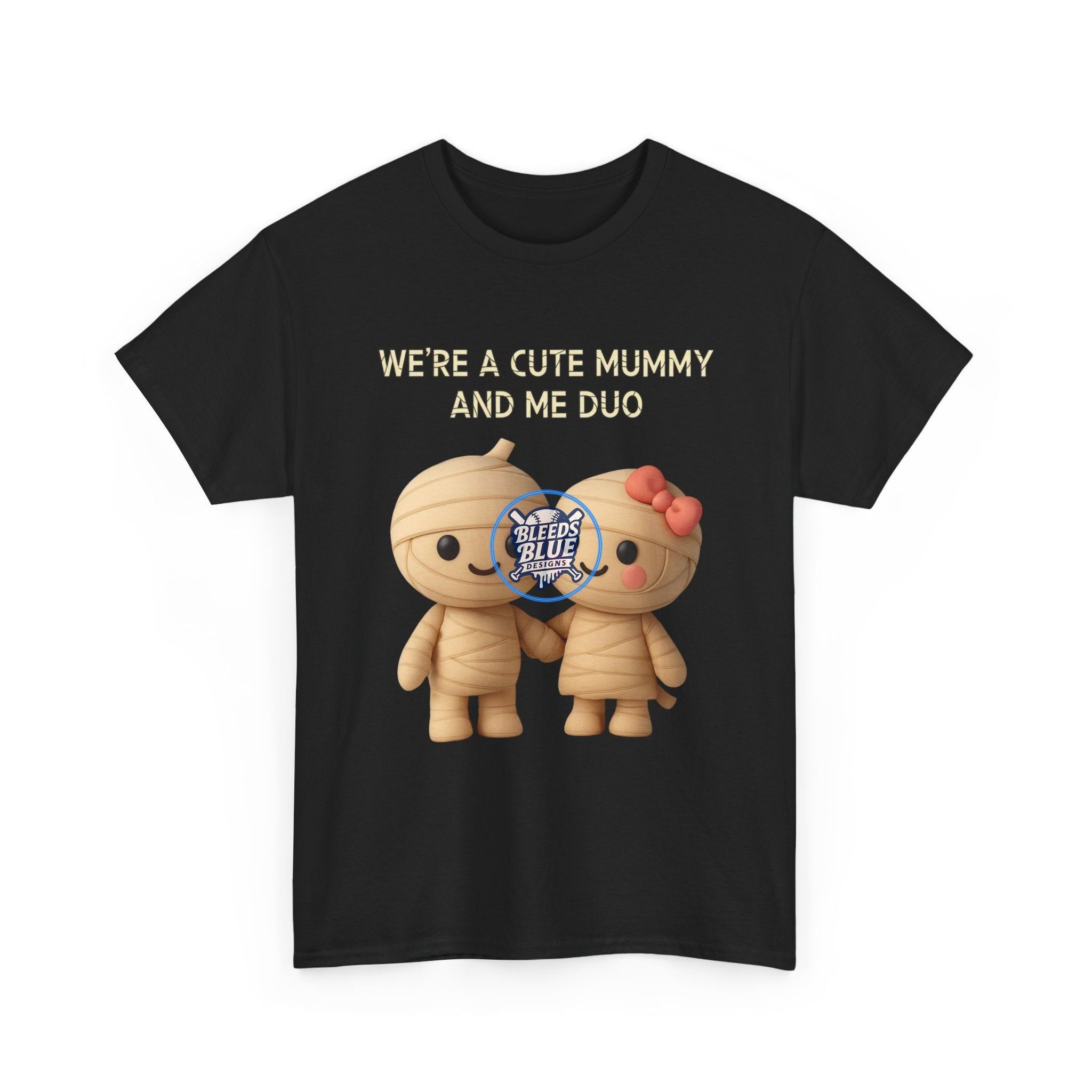 Halloween Spooky Mummy and Me Duo Tee Shirt - Unisex Heavy Cotton Casual Fit