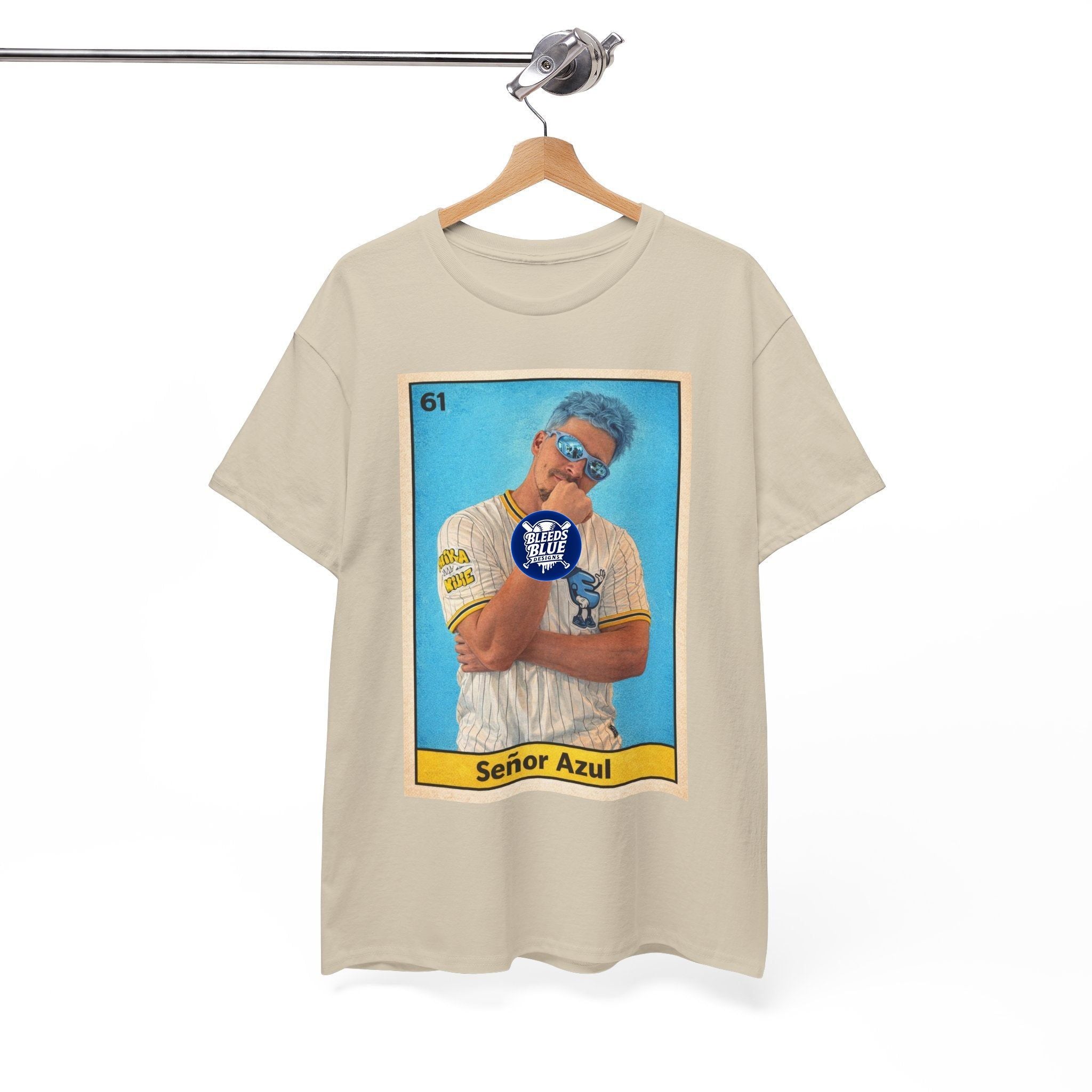 Baseball Card Tee — "Señor Azul" Vintage Player Graphic Shirt