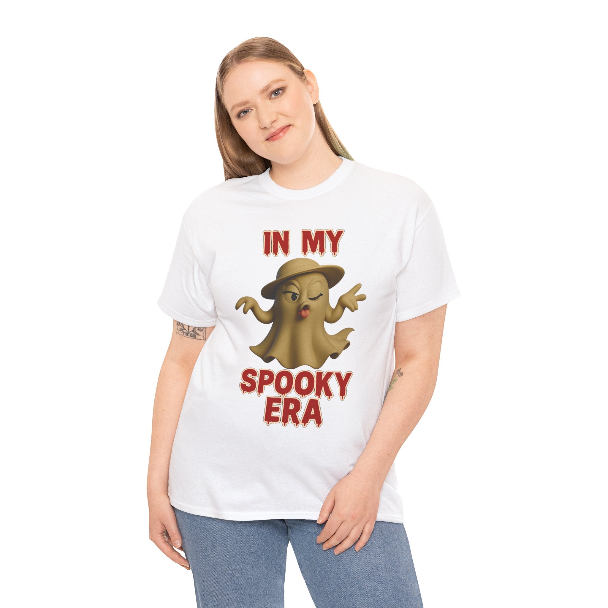 Ghost Fashionista In My Spooky Era Halloween Tee Shirt - Unisex Heavy Cotton Tee Casual Fit