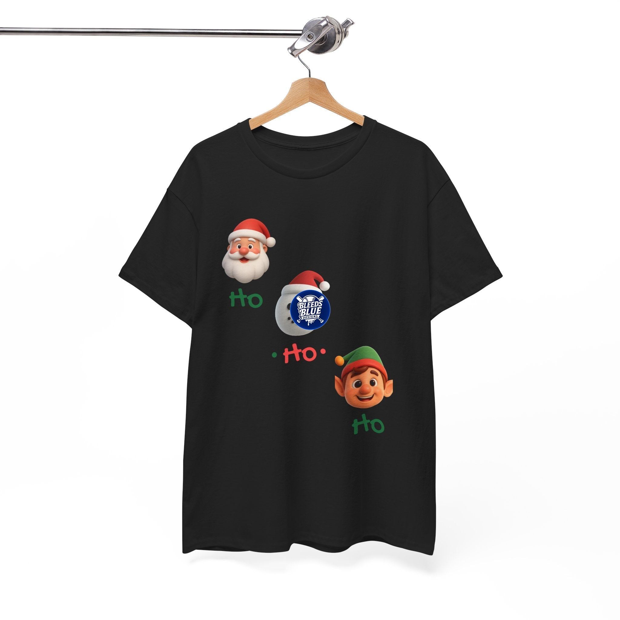 Holiday Ho Ho Ho Tee Shirt - Unisex Heavy Cotton Casual Fit