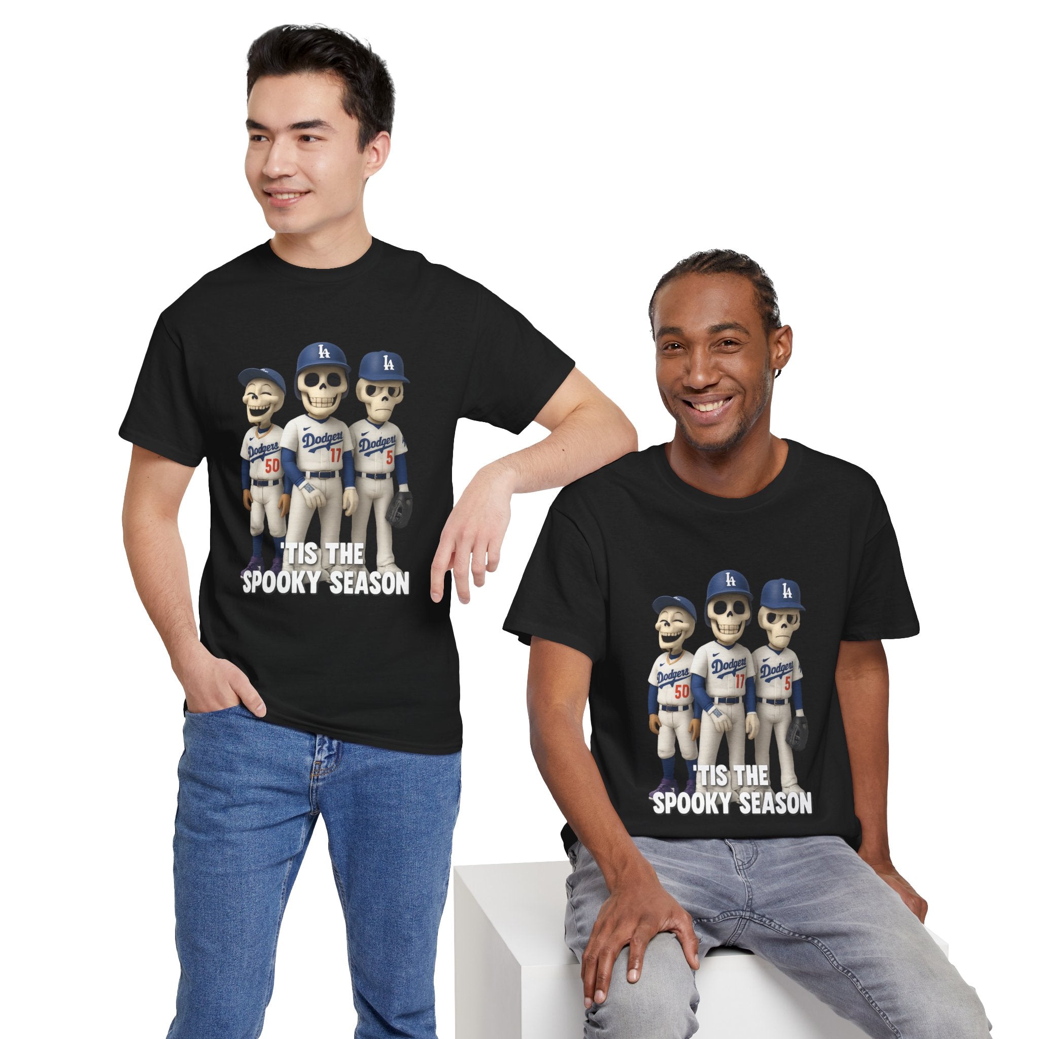 Tis the Spooky Season Trio Tee Shirt - Unisex Heavy Cotton Tee Casual Fit
