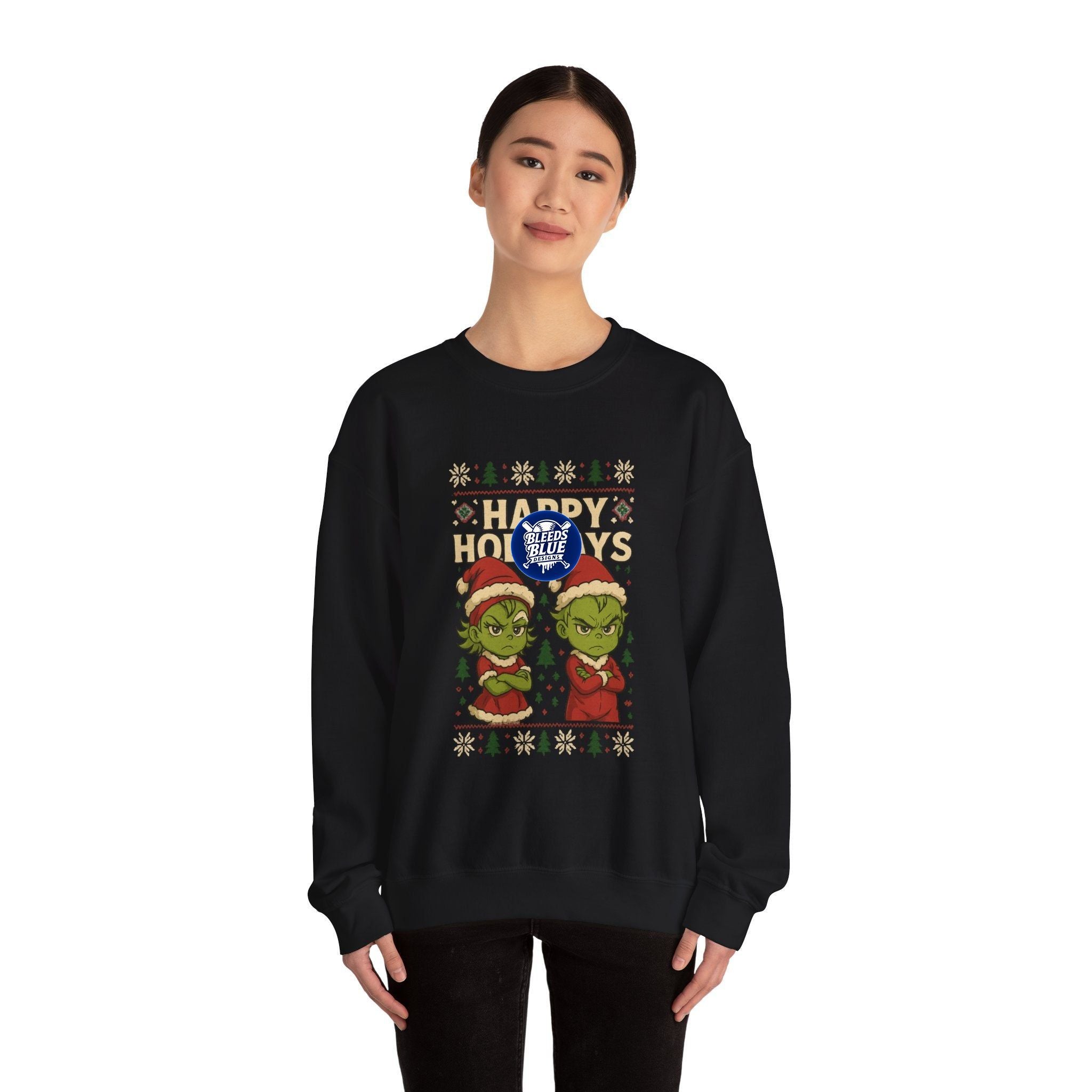 Holiday Ugly Christmas Baby Grinchies Sweatshirt - Unisex Crewneck Casual Streetwear
