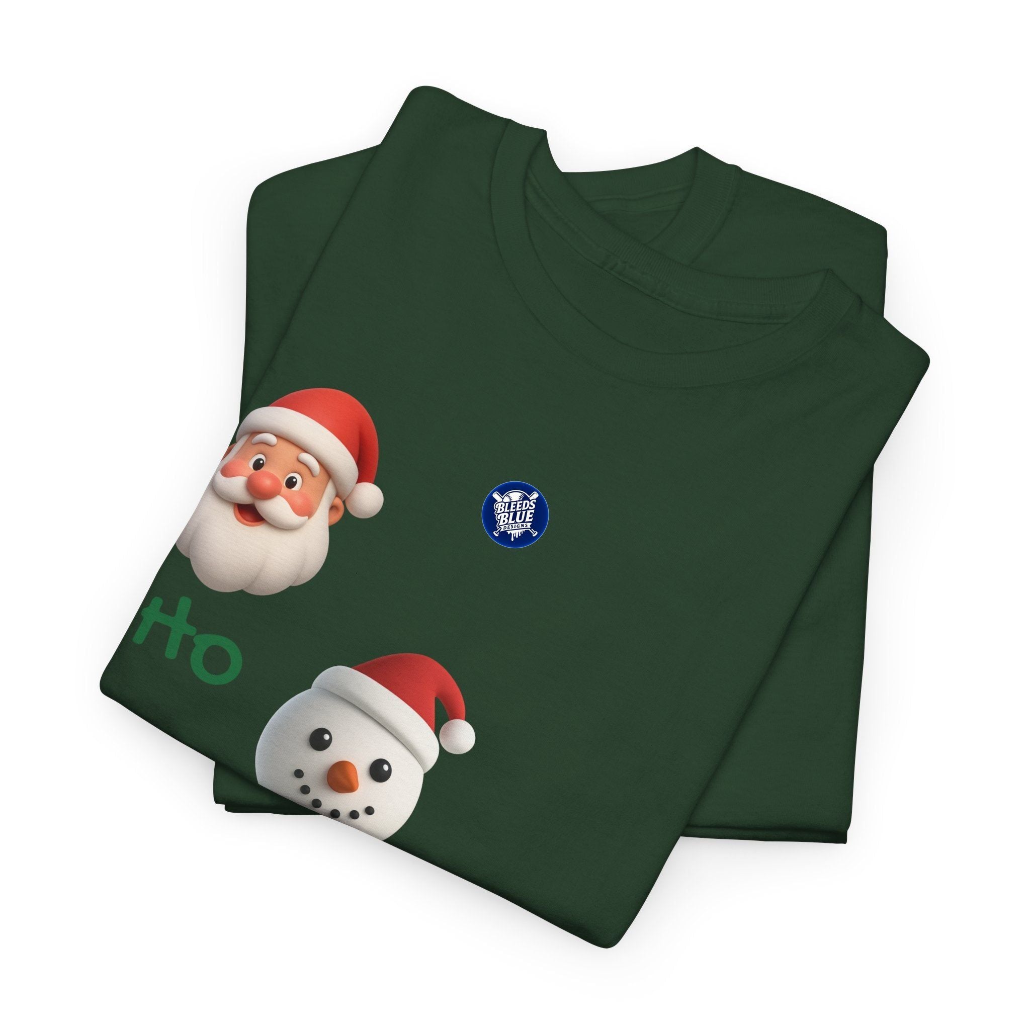 Holiday Ho Ho Ho Tee Shirt - Unisex Heavy Cotton Casual Fit