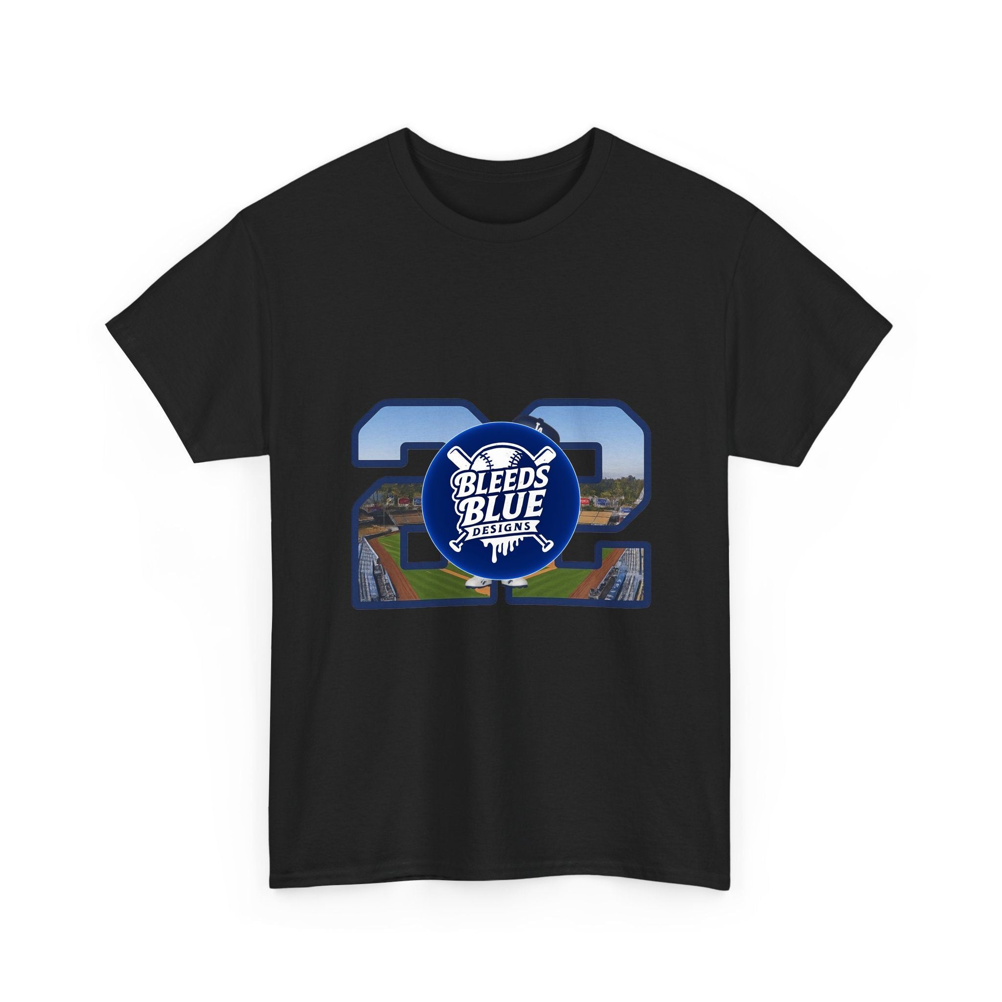 Kershaw Number 22 with a Funko Style Figurine Tee Shirt - Unisex Heavy Cotton Casual Fit