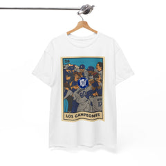 Dodgers "Los Campeones" Loteria Card Graphic Tee Shirt - Unisex Heavy Cotton Casual Fit