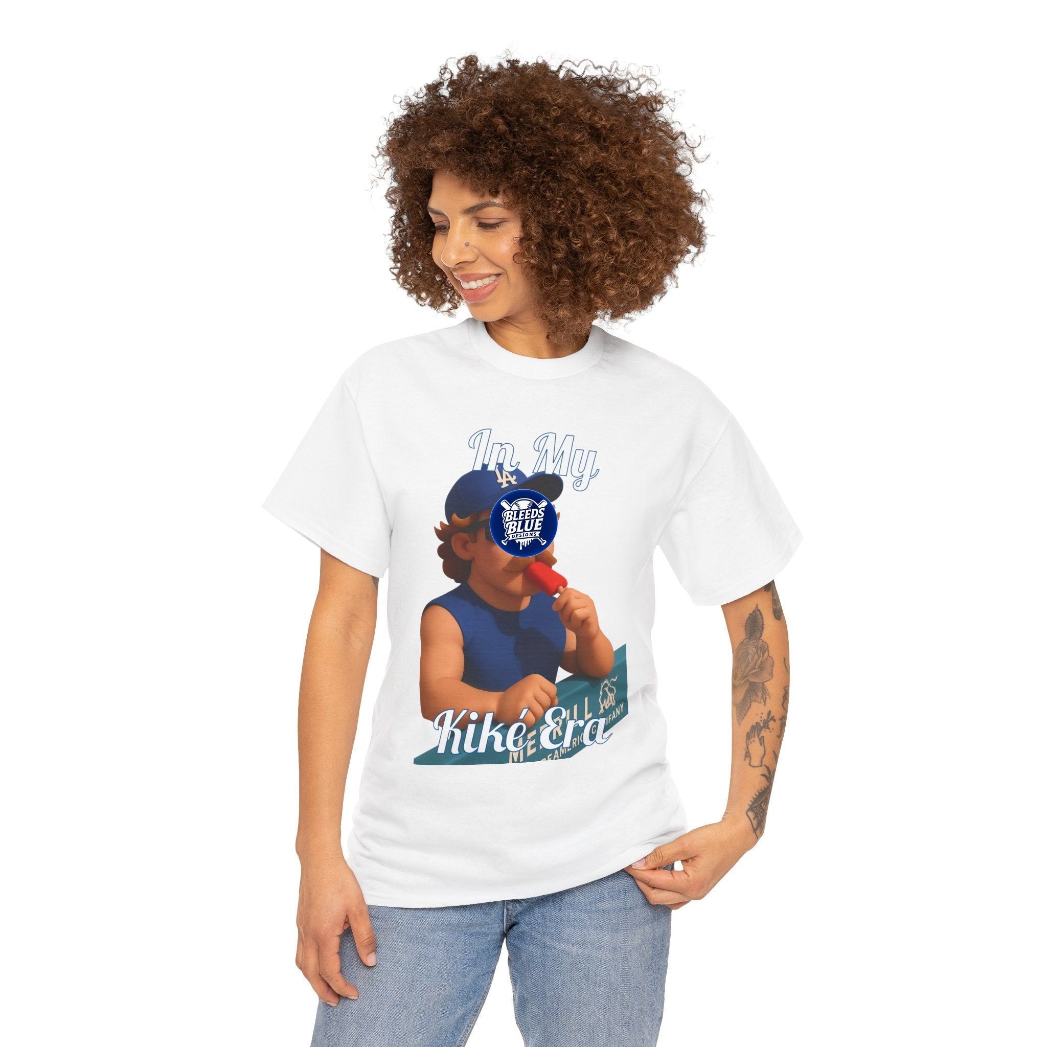Dodgers Kike In My Kike Era Tee Shirt - Unisex Heavy Cotton Casual Fit