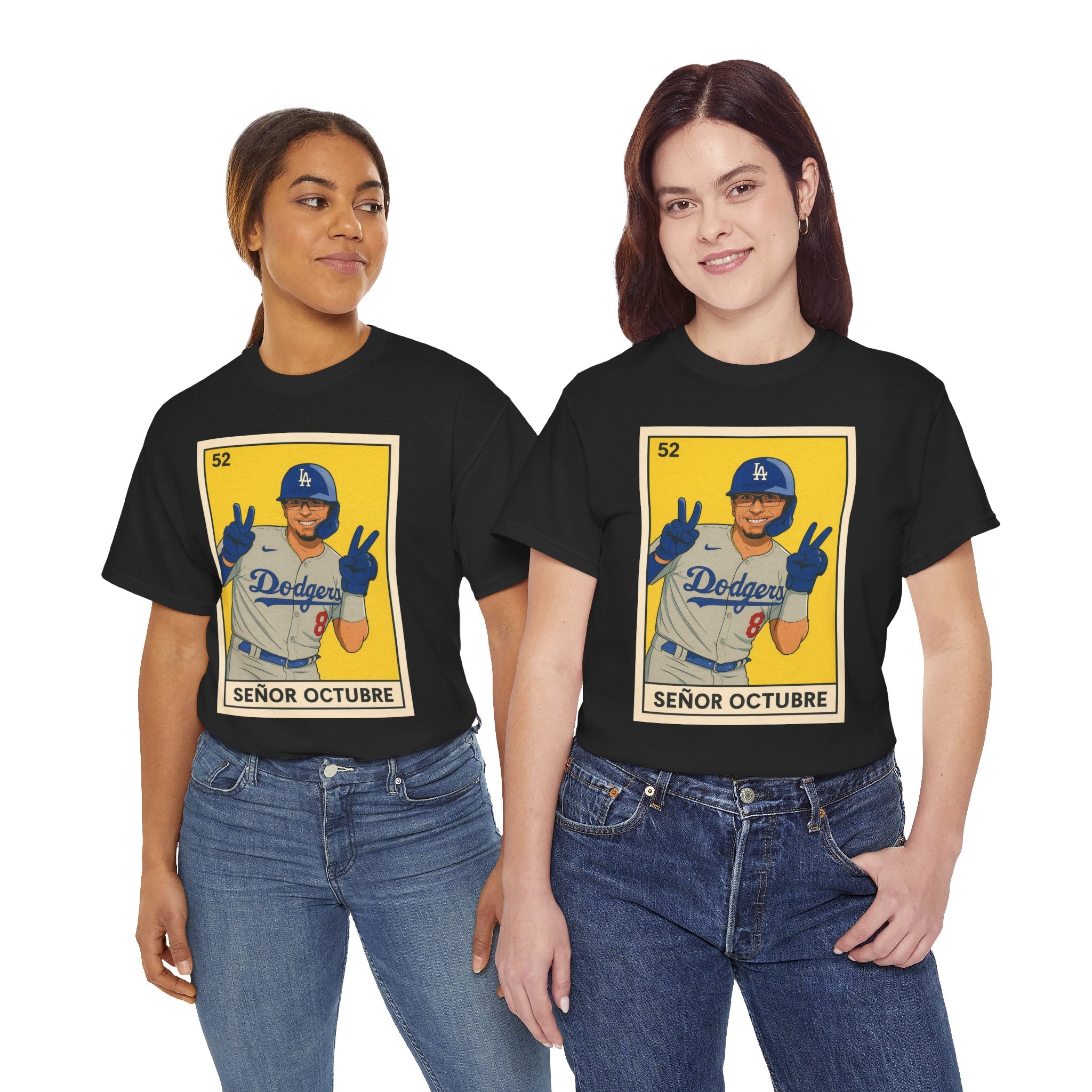 Kike Senor Octubre Loteria Card Tee Shirt - Unisex Heavy Cotton Tee