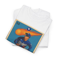 Dodgers Hyeseong Kim El Cometa Loteria Card Tee Shirt - Unisex Heavy Cotton Casual Fit