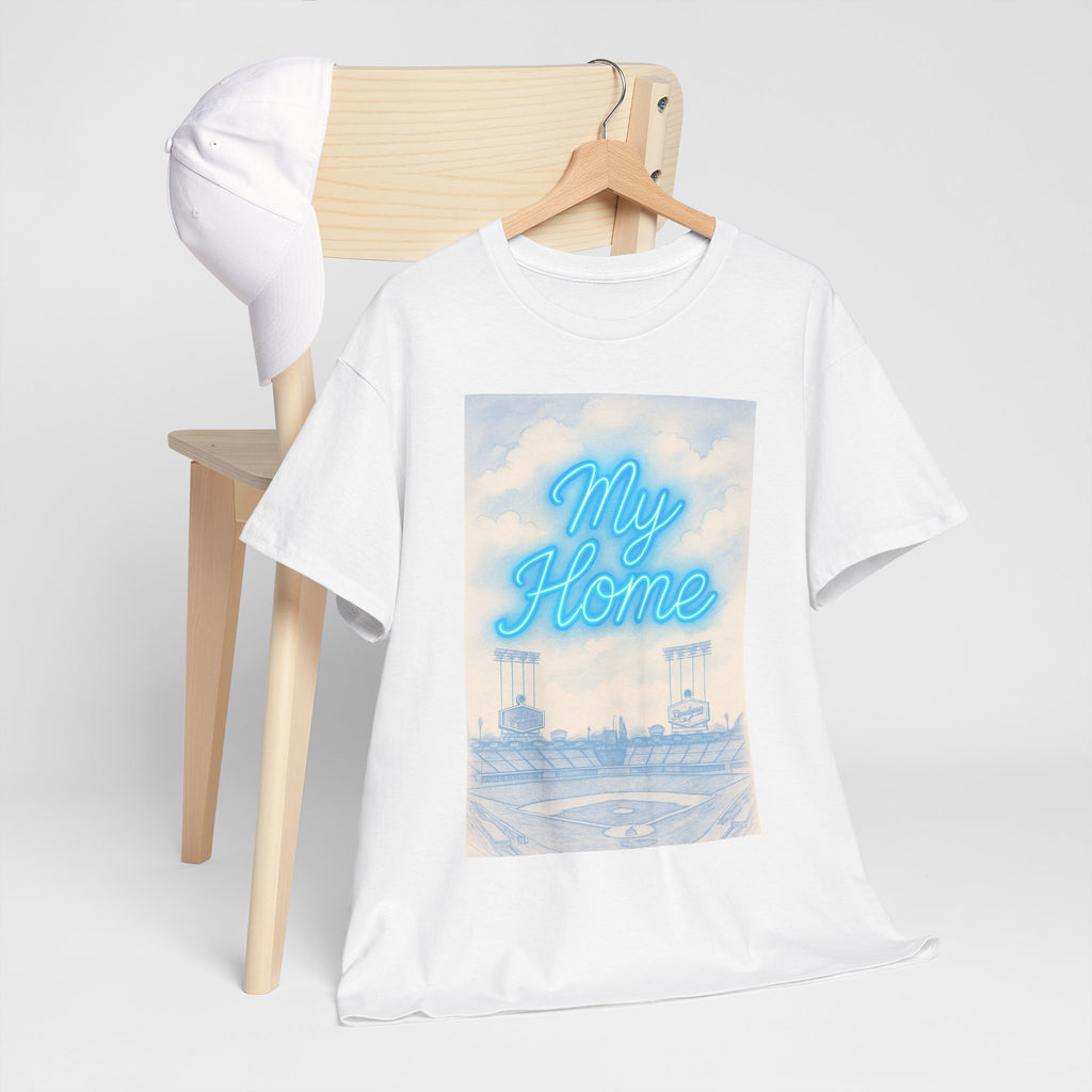 My Home Dodgers Stadium Sketch Tee Shirt - Unisex Heavy Cotton Tee Casual Fit