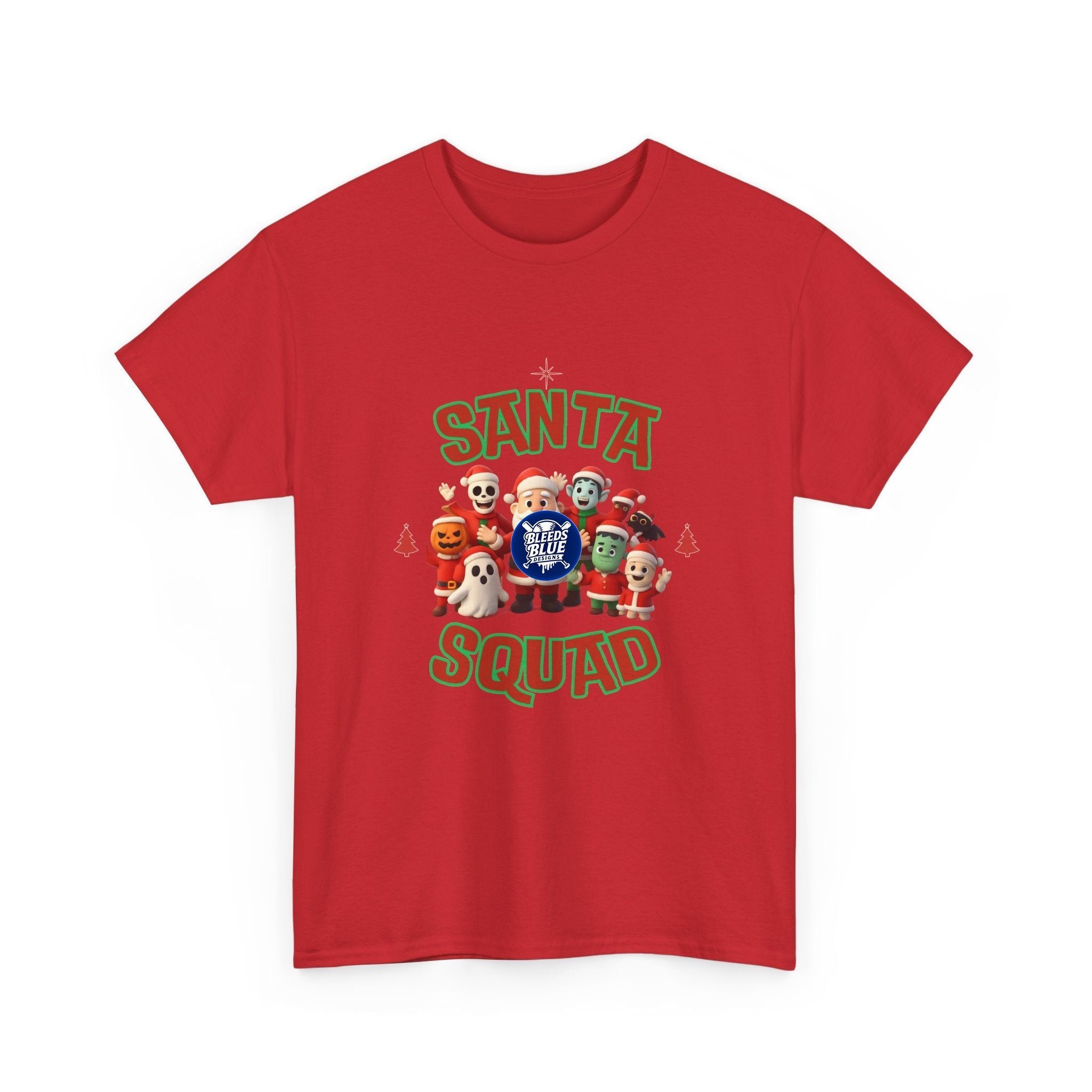 Holiday Santa Spooky Squad Tee Shirt - Unisex Heavy Cotton Casual Fit