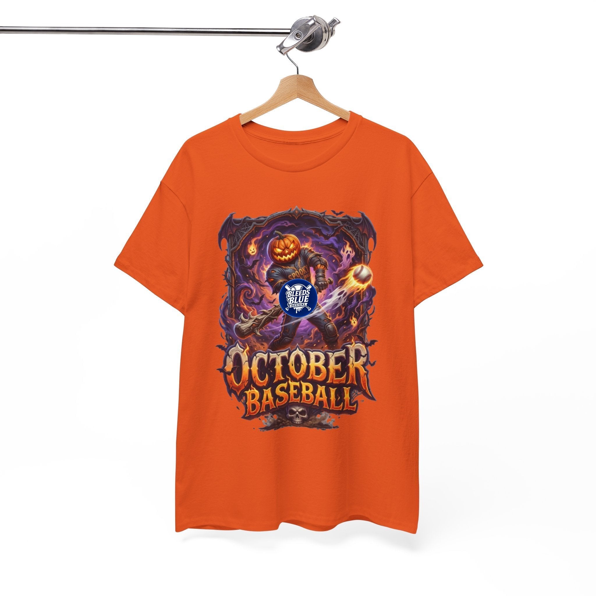 Halloween October Baseball Spooky Season Pumpkinhead T-Shirt