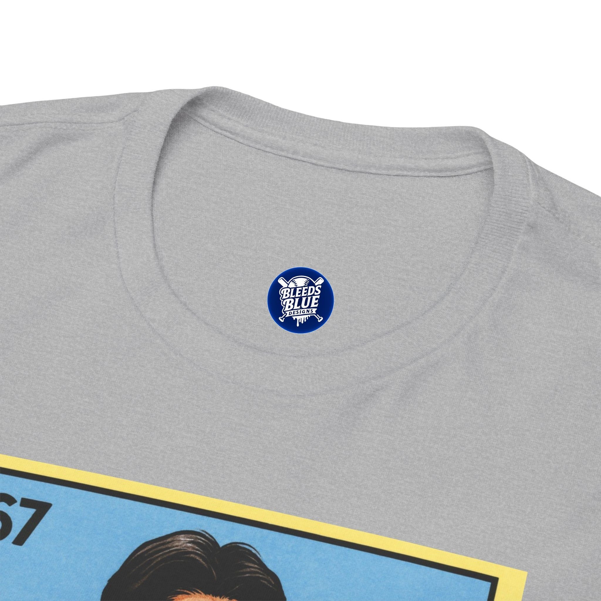 Roki Sasaki El Seis Siete Retro Lotería Baseball Tee — Vintage Player Card Design